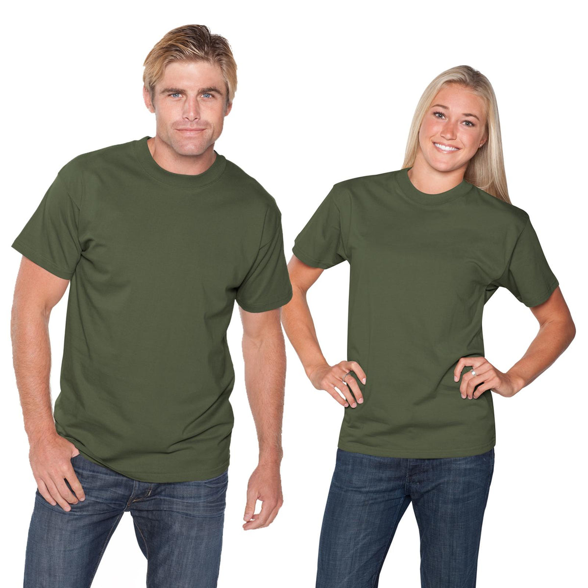 Front View of 083 - Mil. Green OTTO Unisex Heavyweight Comfy Tee T-Shirt
