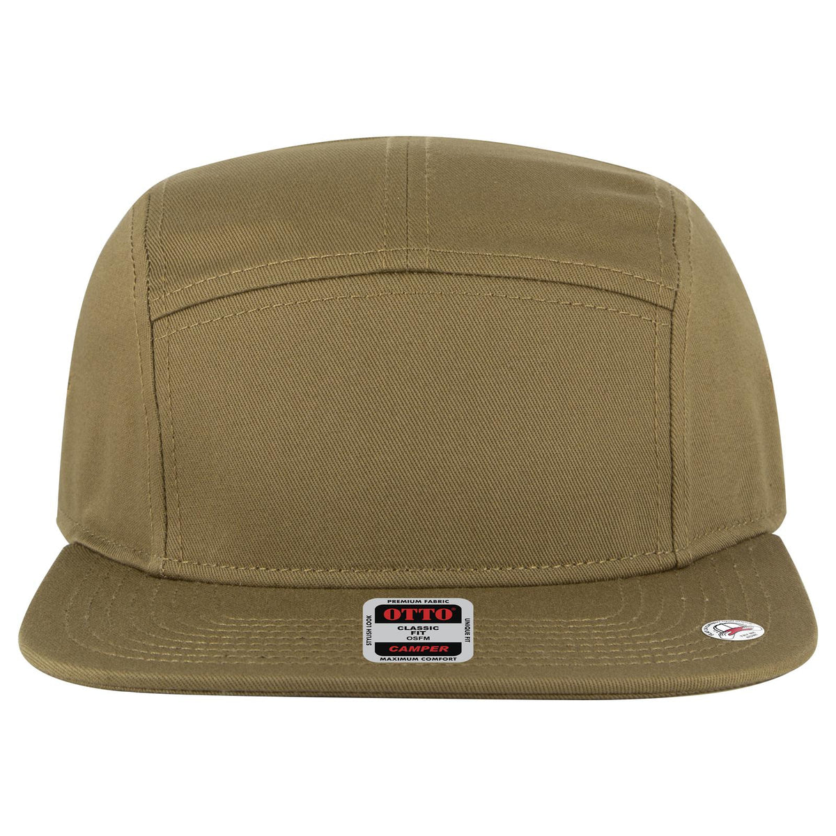 Front View of 084 - Coyote Brown OTTO CAP 5 Panel Camper Hat
