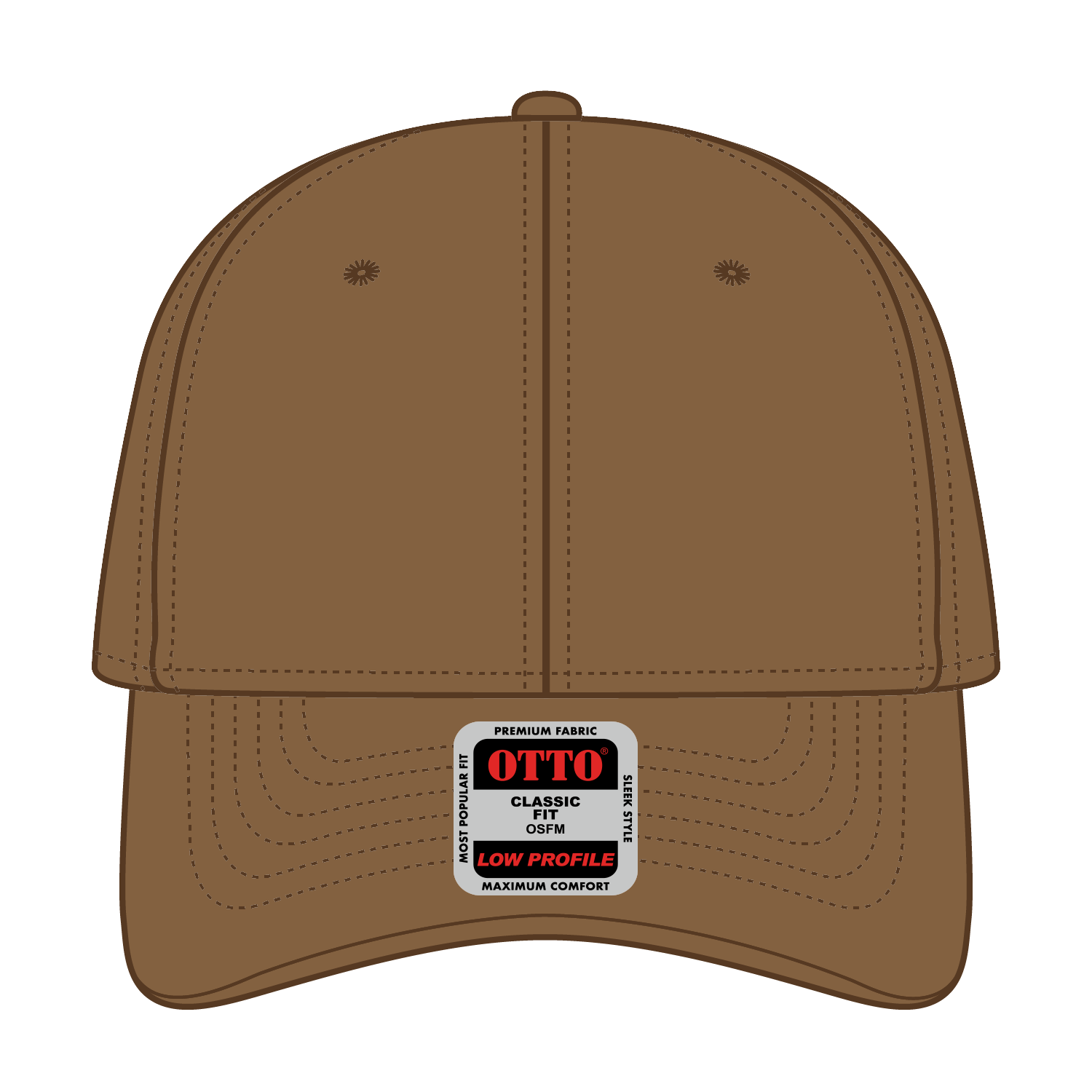 Front View of 084 - Coyote Brown OTTO CAP 6 Panel Low Profile Baseball Cap