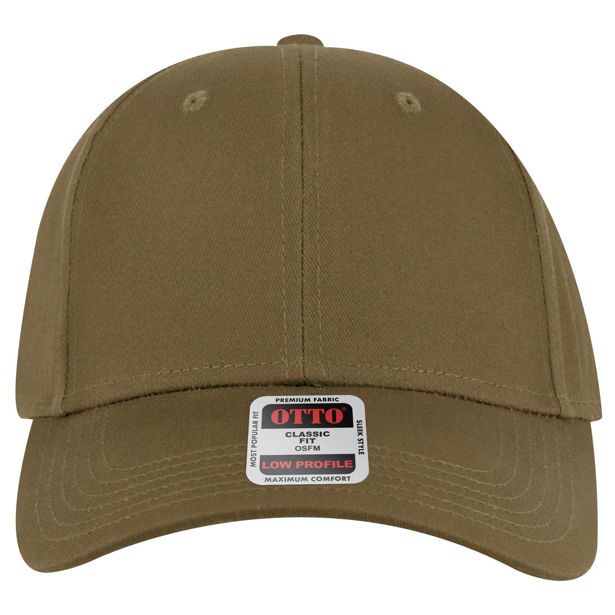 Front View of 084 - Coyote Brown OTTO CAP 6 Panel Low Profile Baseball Cap
