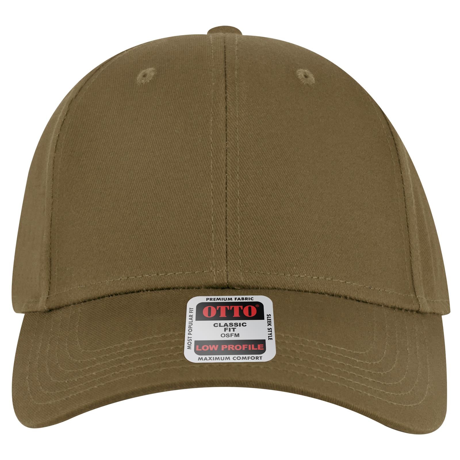 Front View of 084 - Coyote Brown OTTO CAP 6 Panel Low Profile Baseball Cap