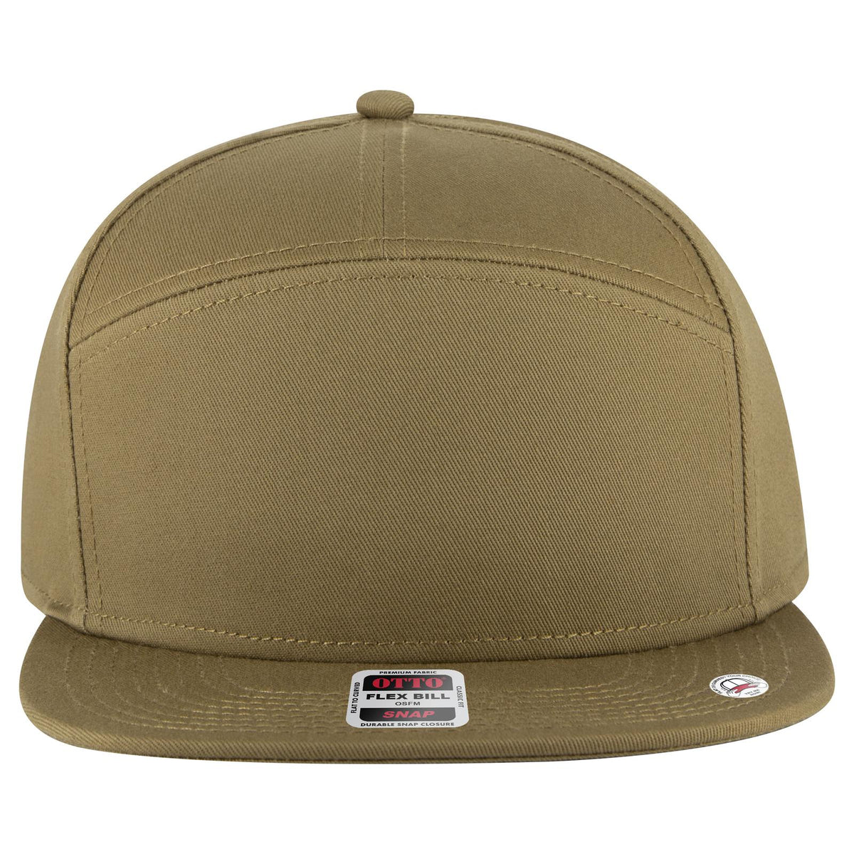 Front View of 084 - Coyote Brown OTTO CAP "OTTO SNAP" 7 Panel Pro Style Snapback Hat