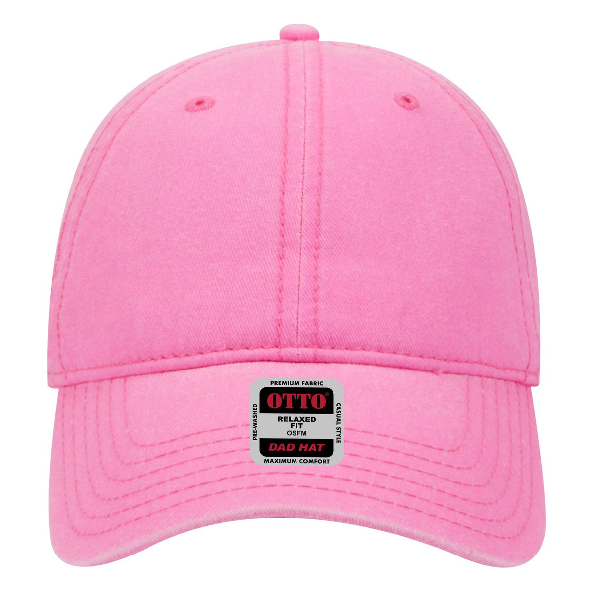 Front View of 089 - N. Pink OTTO CAP 6 Panel Low Profile Dad Hat