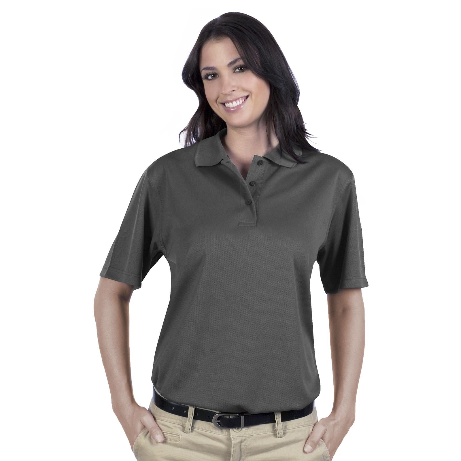 Front View of 090 - Steel Gray OTTO Ladies' Performance Sport Shirt