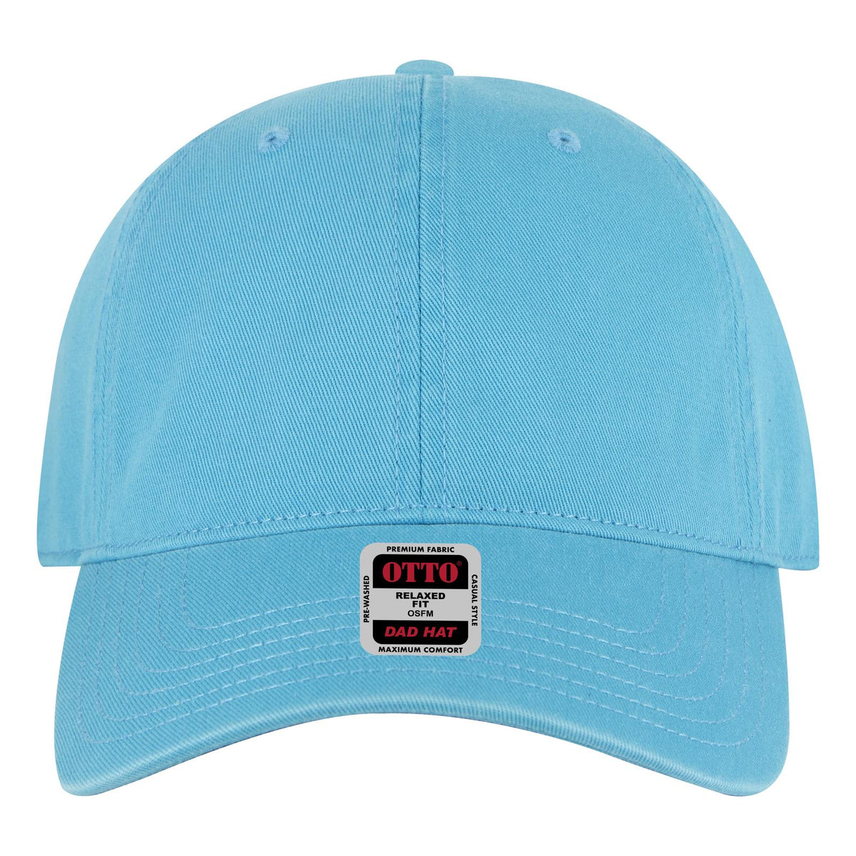 Front View of 097 - Aqua OTTO CAP 6 Panel Low Profile Dad Hat