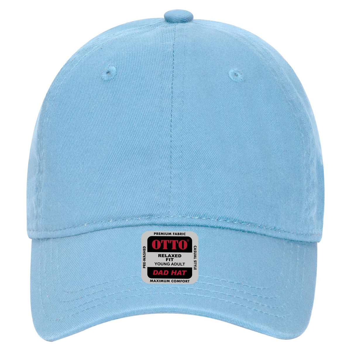 Front View of 097 - Aqua OTTO CAP 6 Panel Low Profile Dad Hat