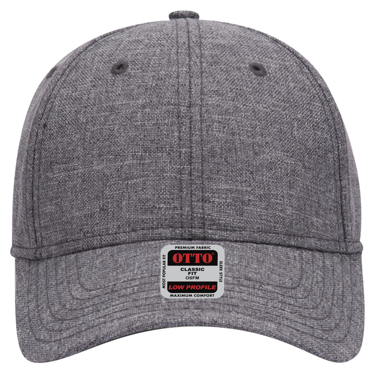 Front View of 103 - Heath. Ch. Gray OTTO CAP 6 Panel Low Profile Baseball Cap
