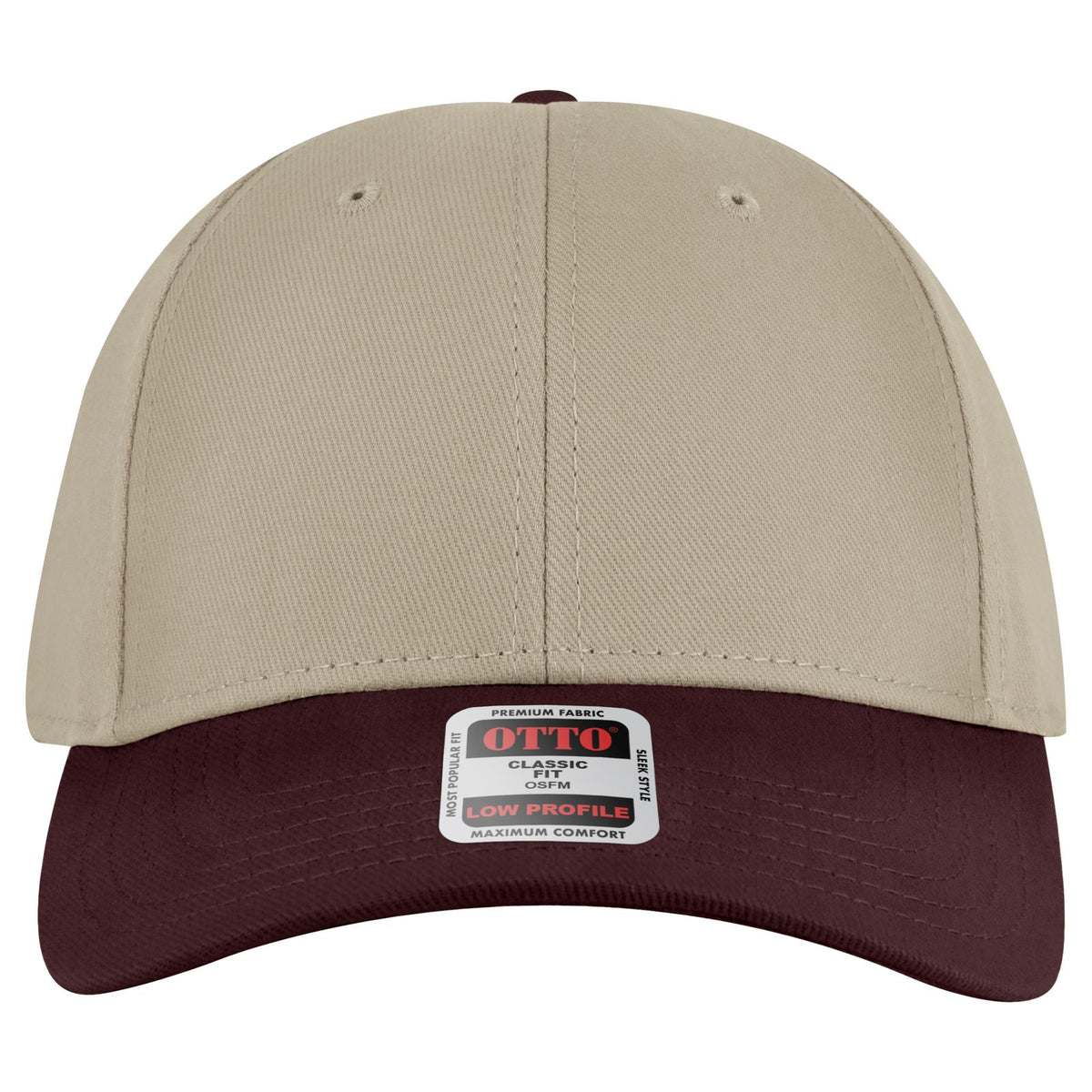 Front View of 1032 - Marn/Kha OTTO CAP 6 Panel Low Profile Baseball Cap