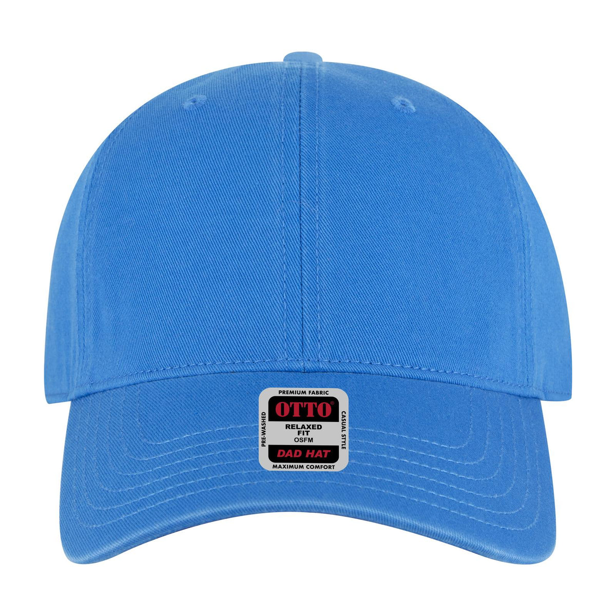 Front View of 104 - Lake Blue OTTO CAP 6 Panel Low Profile Dad Hat