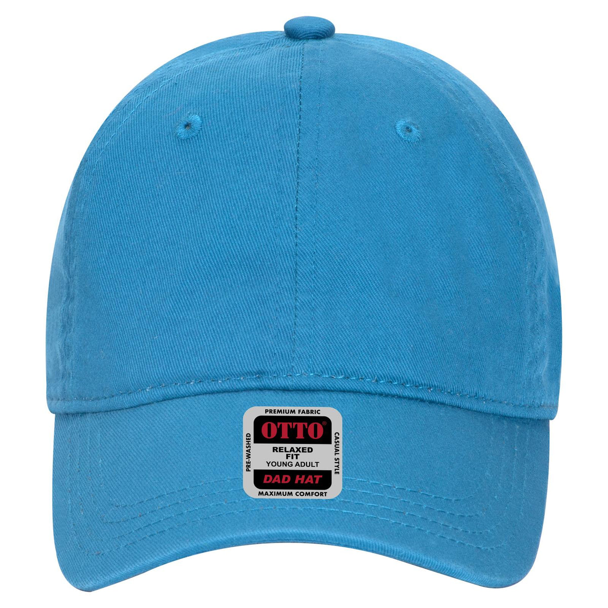 Front View of 104 - Lake Blue OTTO CAP 6 Panel Low Profile Dad Hat