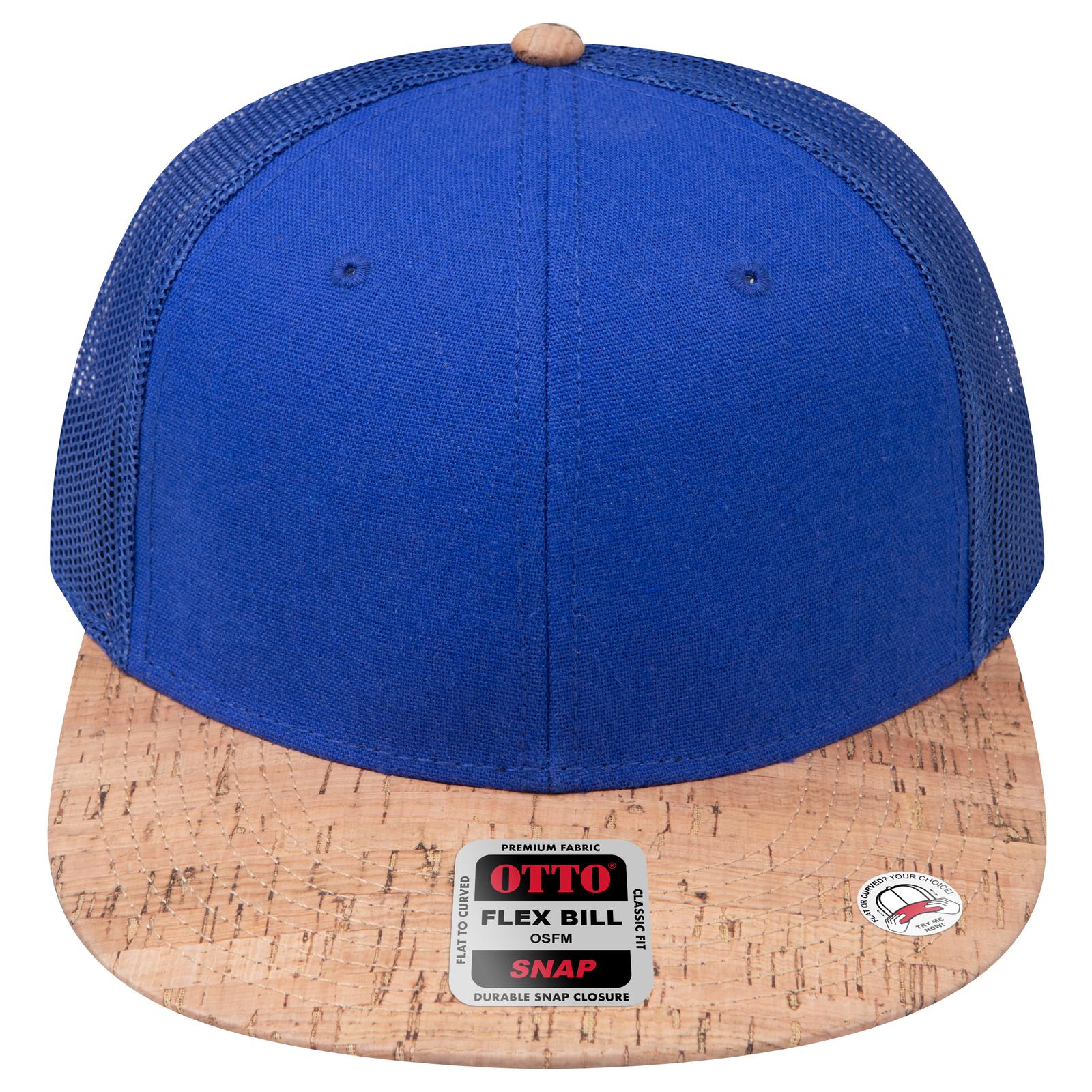 Right View of 11201 - Cork/Ryl OTTO CAP "OTTO SNAP" 6 Panel Pro Style Mesh Back Trucker Snapback Hat