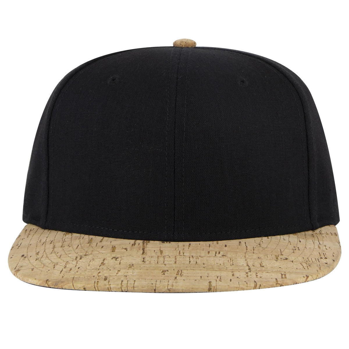 Front View of 11203 - Cork/Blk OTTO CAP "OTTO SNAP" 6 Panel Pro Style Snapback Hat