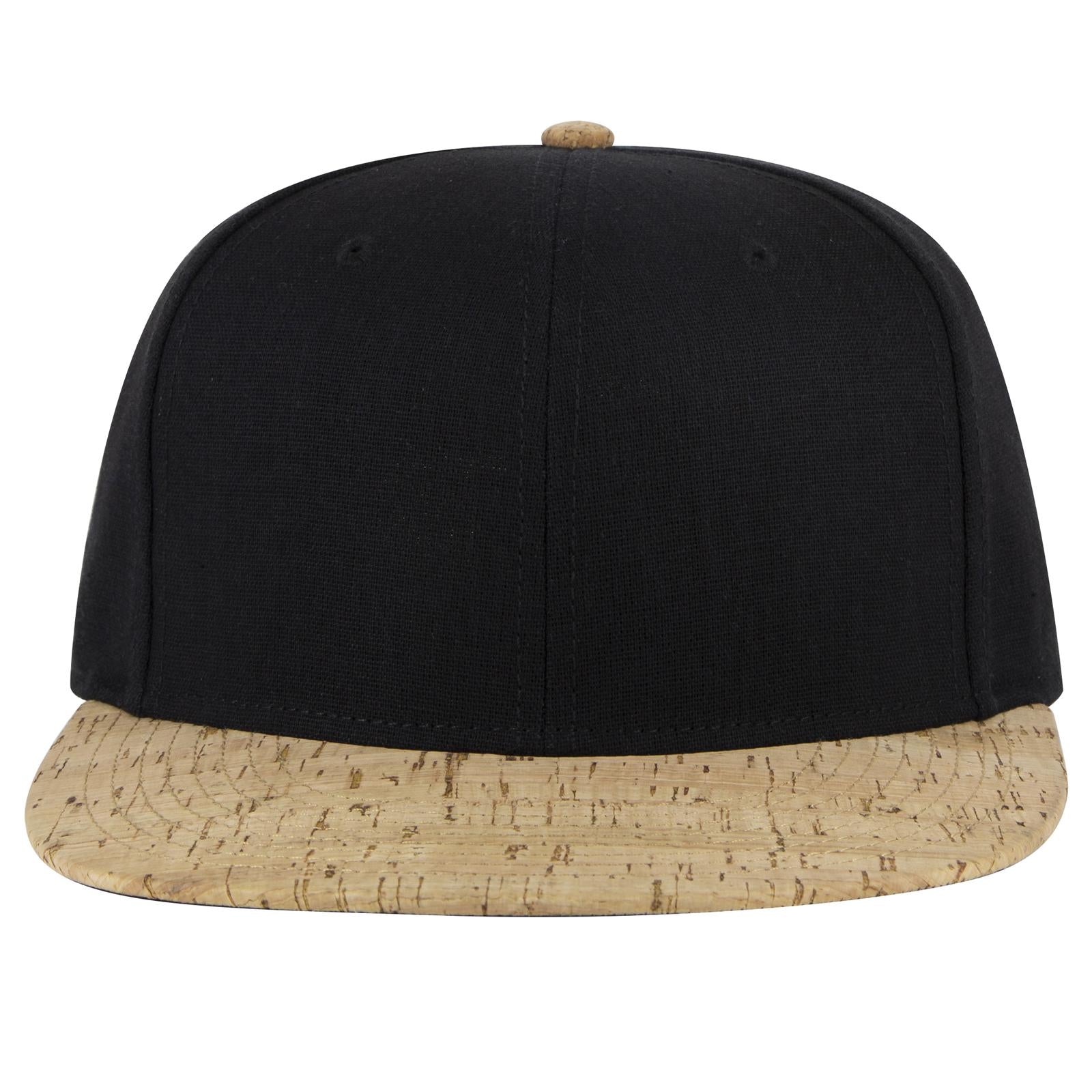 Front View of 11203 - Cork/Blk OTTO CAP "OTTO SNAP" 6 Panel Pro Style Snapback Hat