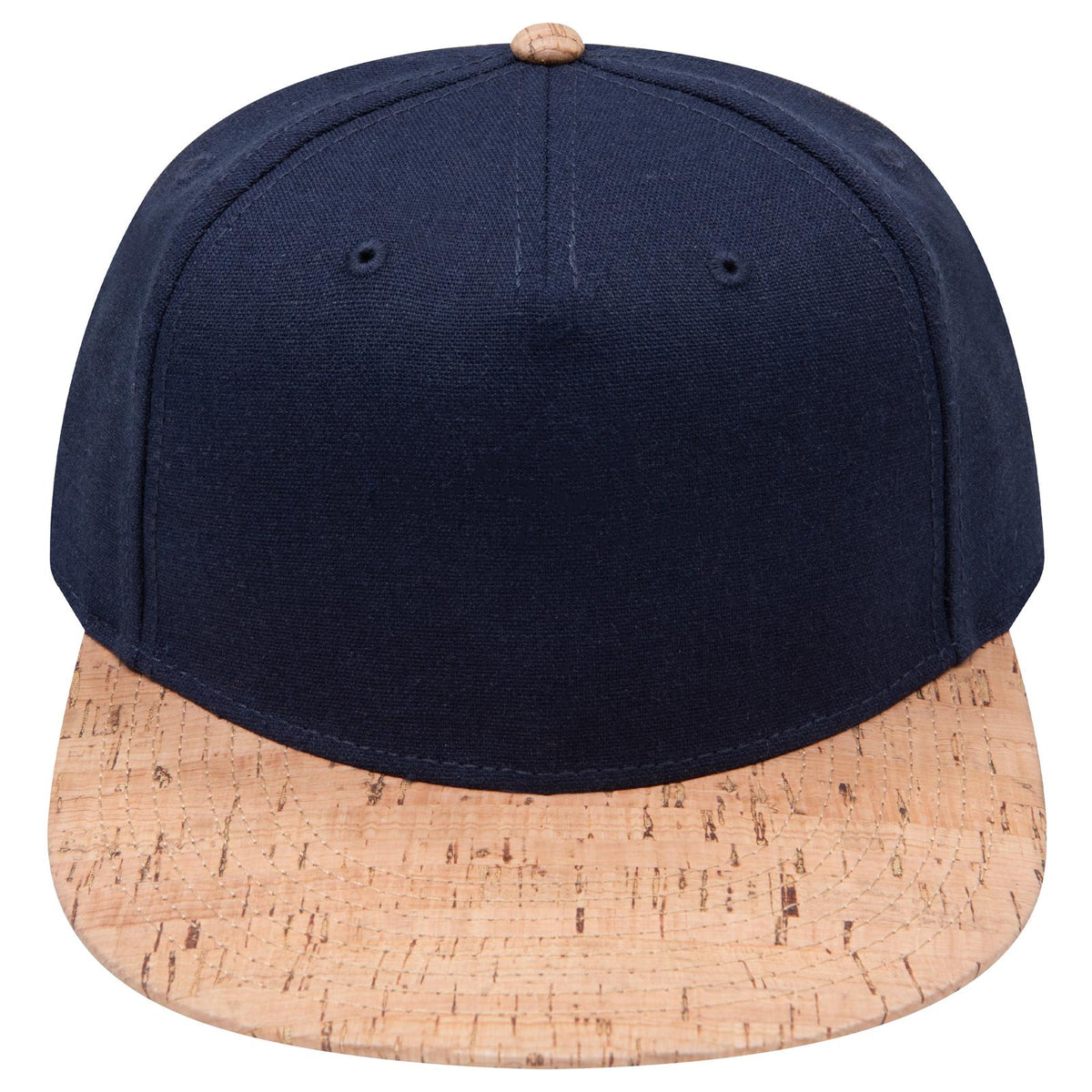 Front View of 11204 - Cork/Nvy OTTO CAP "OTTO SNAP" 5 Panel Pro Style Snapback Hat
