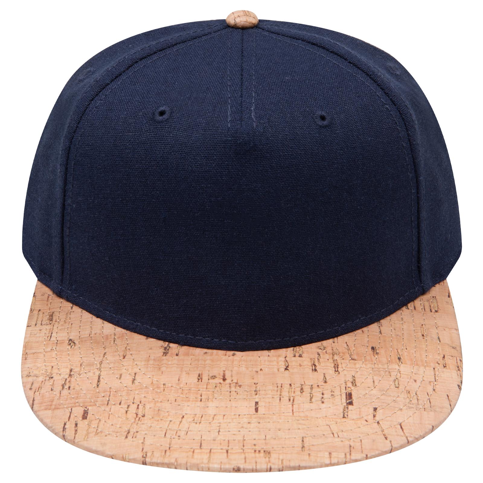 Front View of 11204 - Cork/Nvy OTTO CAP "OTTO SNAP" 5 Panel Pro Style Snapback Hat