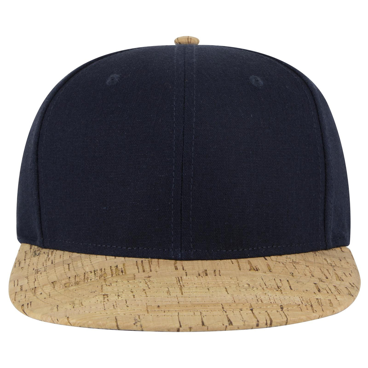 Front View of 11204 - Cork/Nvy OTTO CAP "OTTO SNAP" 6 Panel Pro Style Snapback Hat