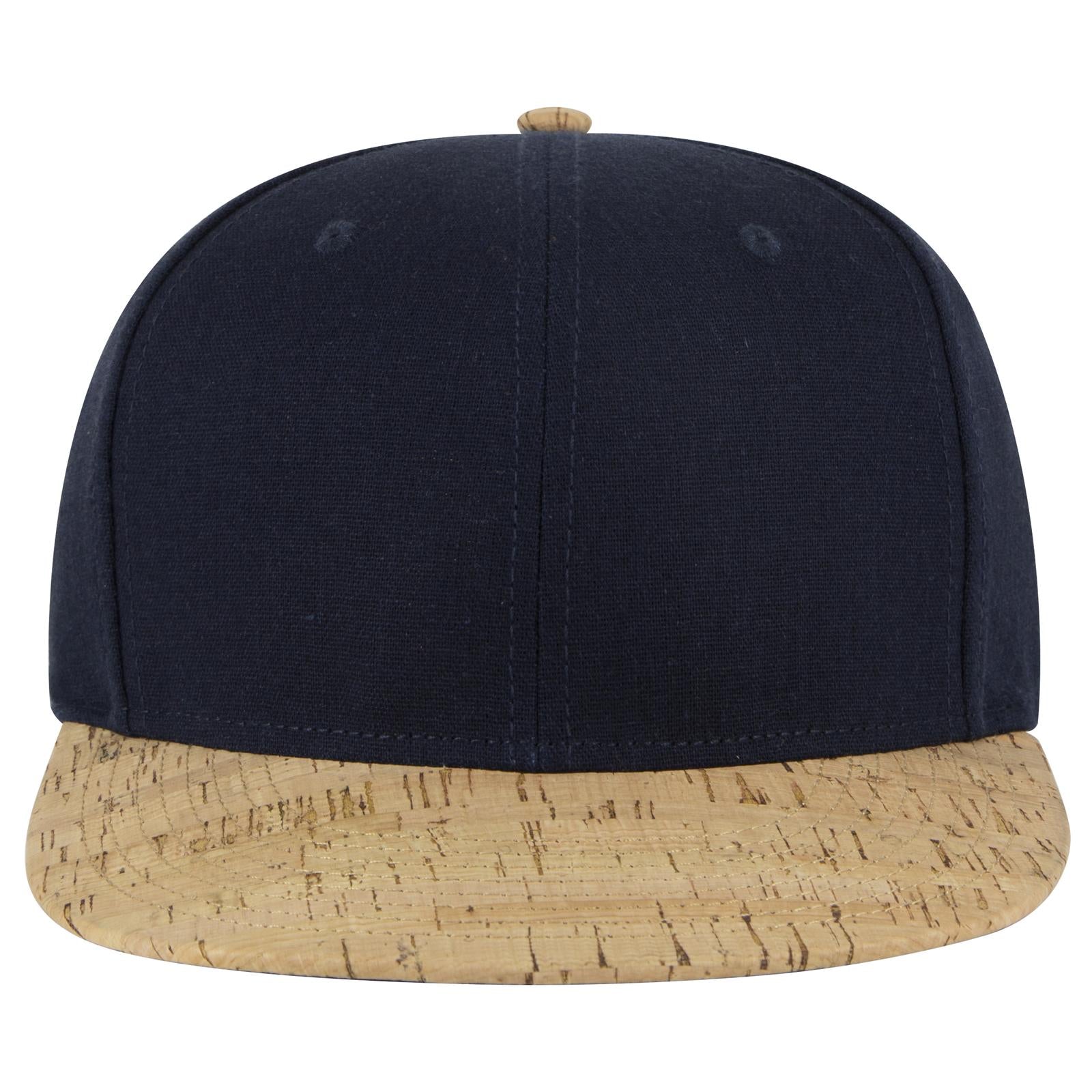 Front View of 11204 - Cork/Nvy OTTO CAP "OTTO SNAP" 6 Panel Pro Style Snapback Hat