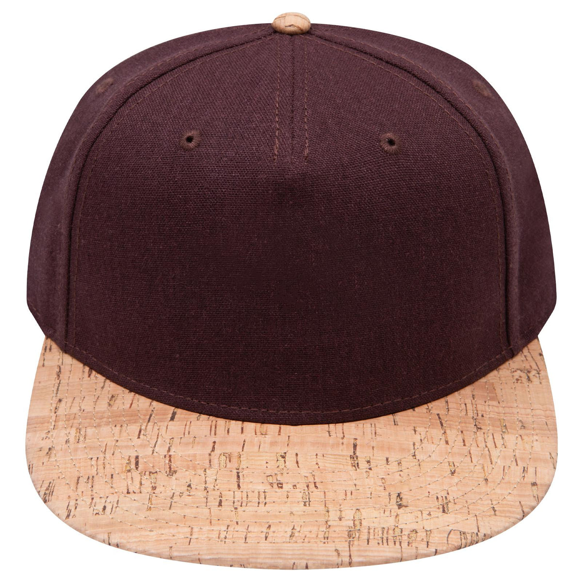 Front View of 11239 - Cork/Dk.Brn OTTO CAP "OTTO SNAP" 5 Panel Pro Style Snapback Hat