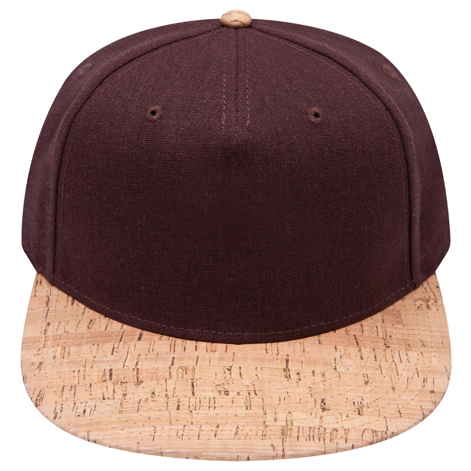 Front View of 11239 - Cork/Dk.Brn OTTO CAP "OTTO SNAP" 5 Panel Pro Style Snapback Hat