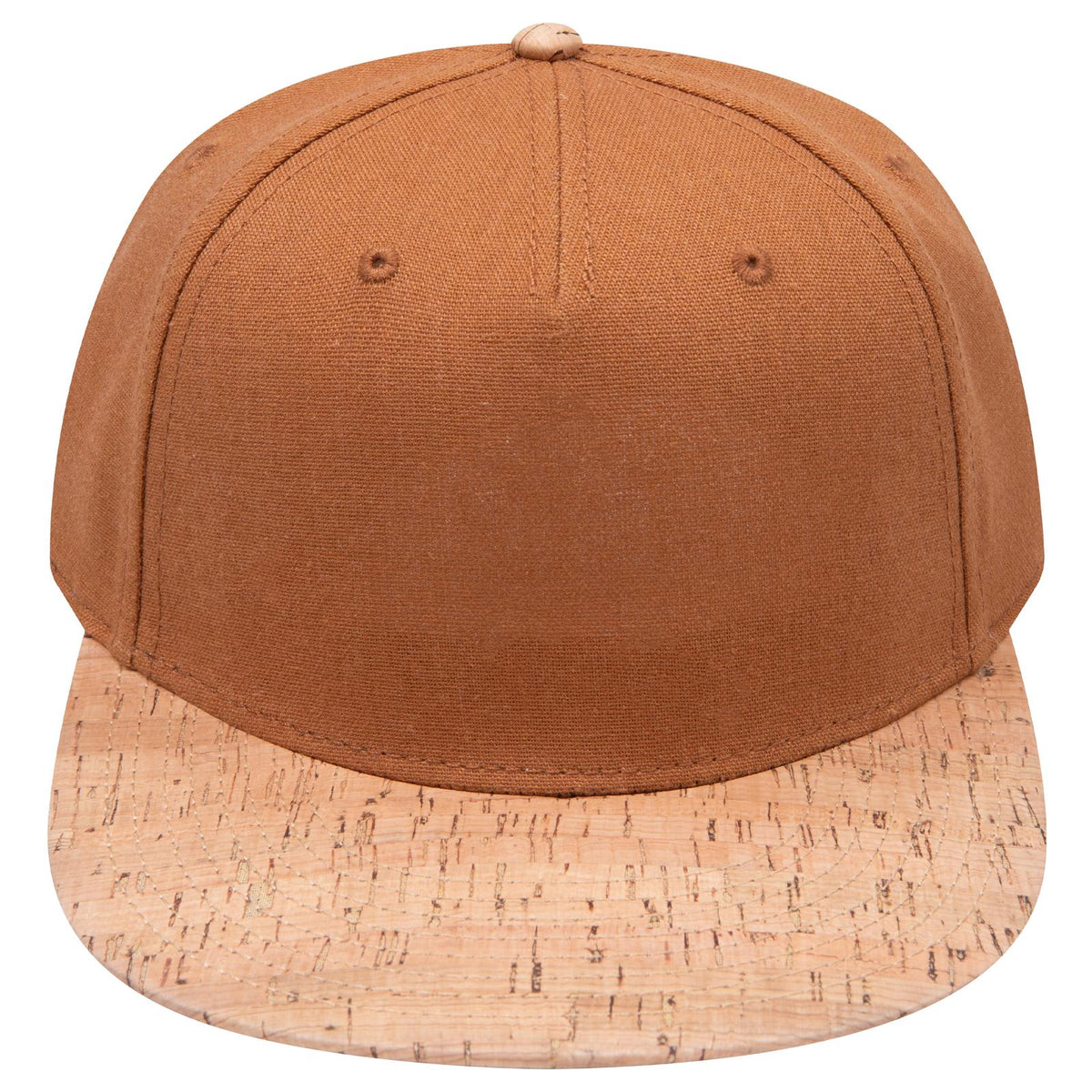Front View of 11284 - Cork/Cy Brn OTTO CAP "OTTO SNAP" 5 Panel Pro Style Snapback Hat