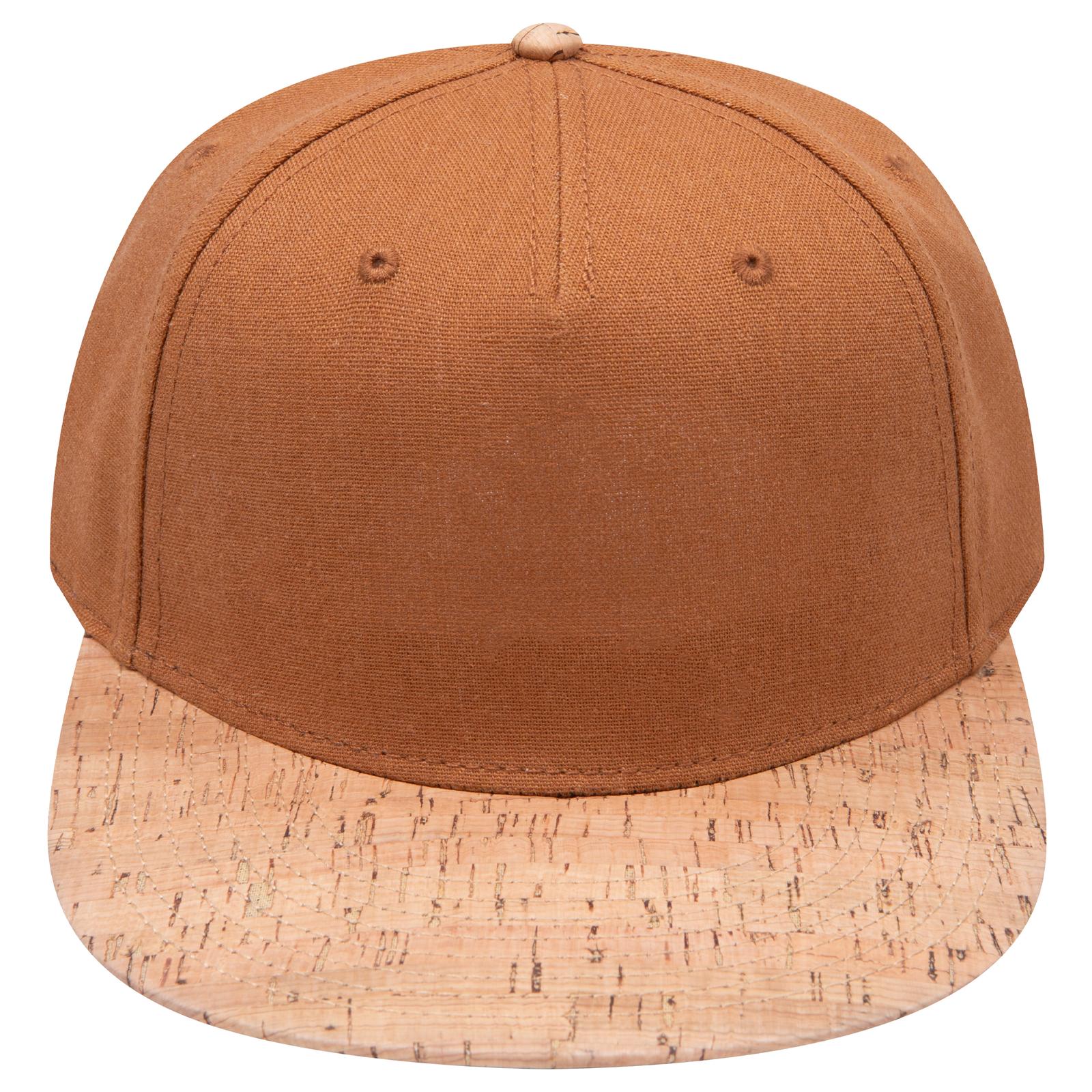 Front View of 11284 - Cork/Cy Brn OTTO CAP "OTTO SNAP" 5 Panel Pro Style Snapback Hat