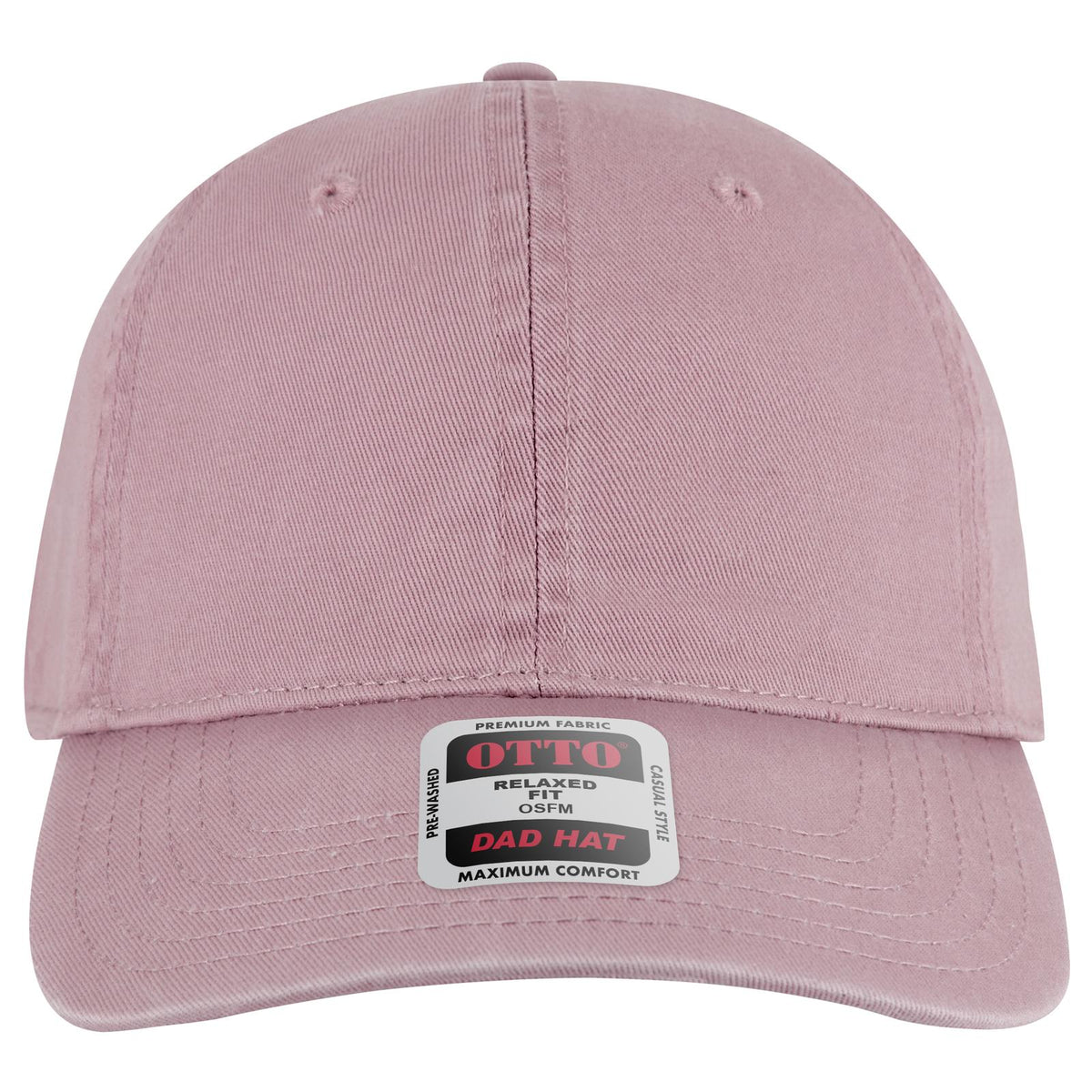 Front View of 122 - Dusty Rose OTTO CAP 6 Panel Low Profile Dad Hat