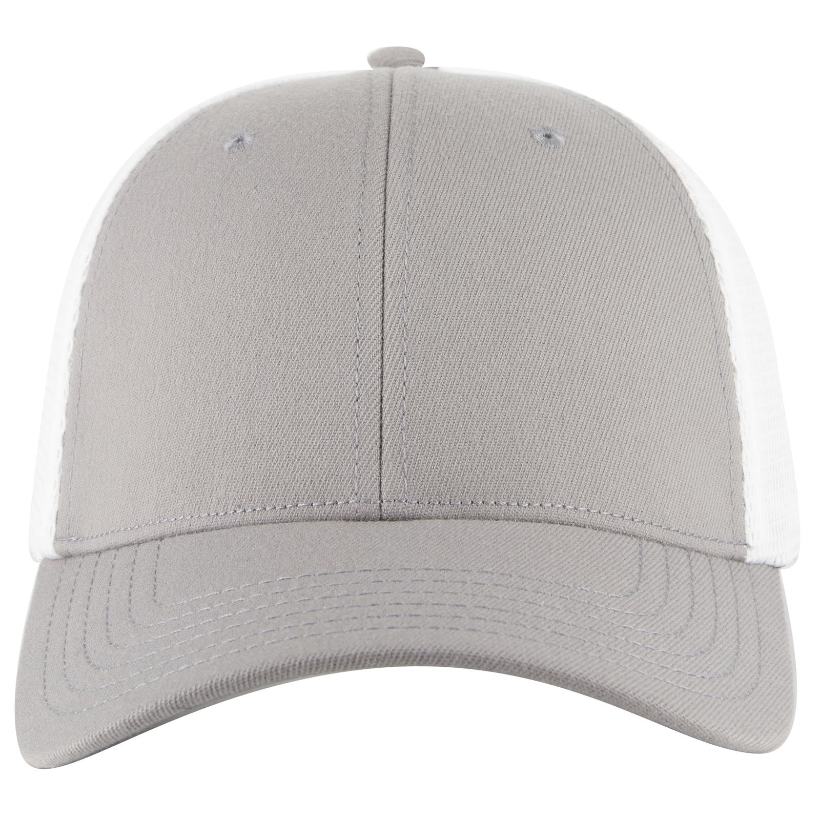 Right View of 1416 - Gry/Wht OTTO CAP "OTTO COMFY FIT" 6 Panel Low Profile Mesh Back Trucker Hat