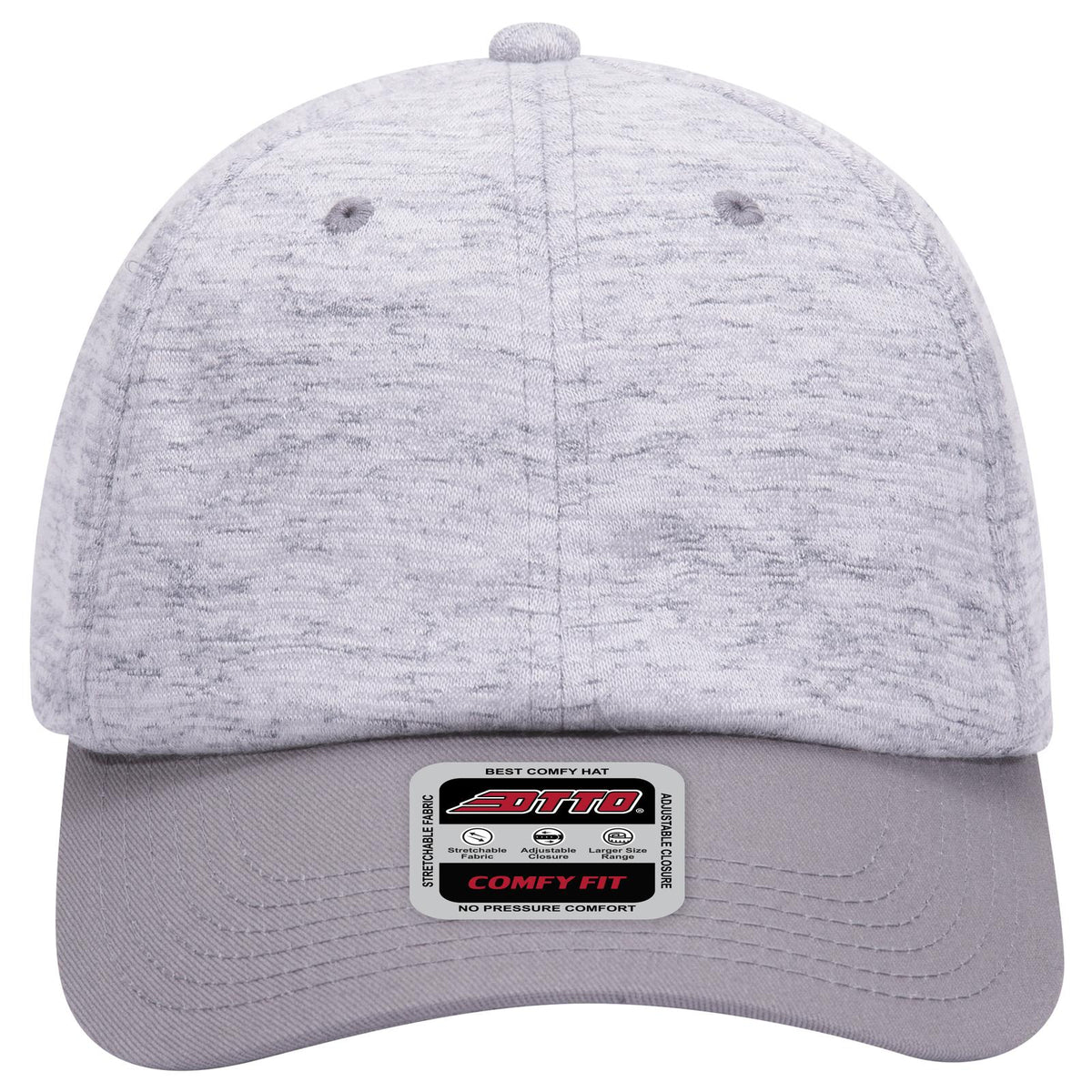 Front View of 1474 - Gry/H. Gry OTTO CAP "OTTO COMFY FIT" 6 Panel Low Profile Baseball Cap