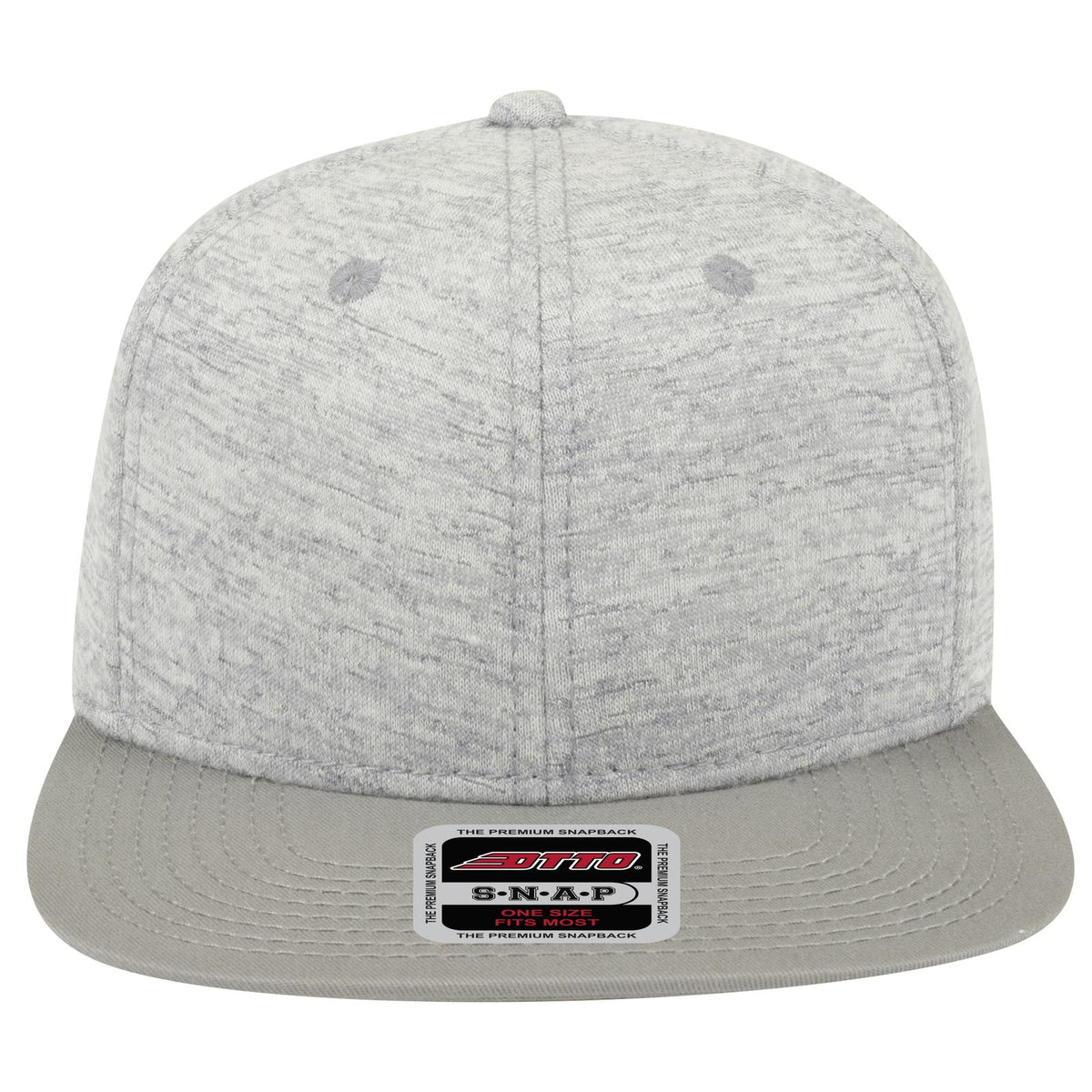 Front View of 1474 - Gry/H. Gry OTTO CAP "OTTO SNAP" 6 Panel Mid Profile Snapback Hat