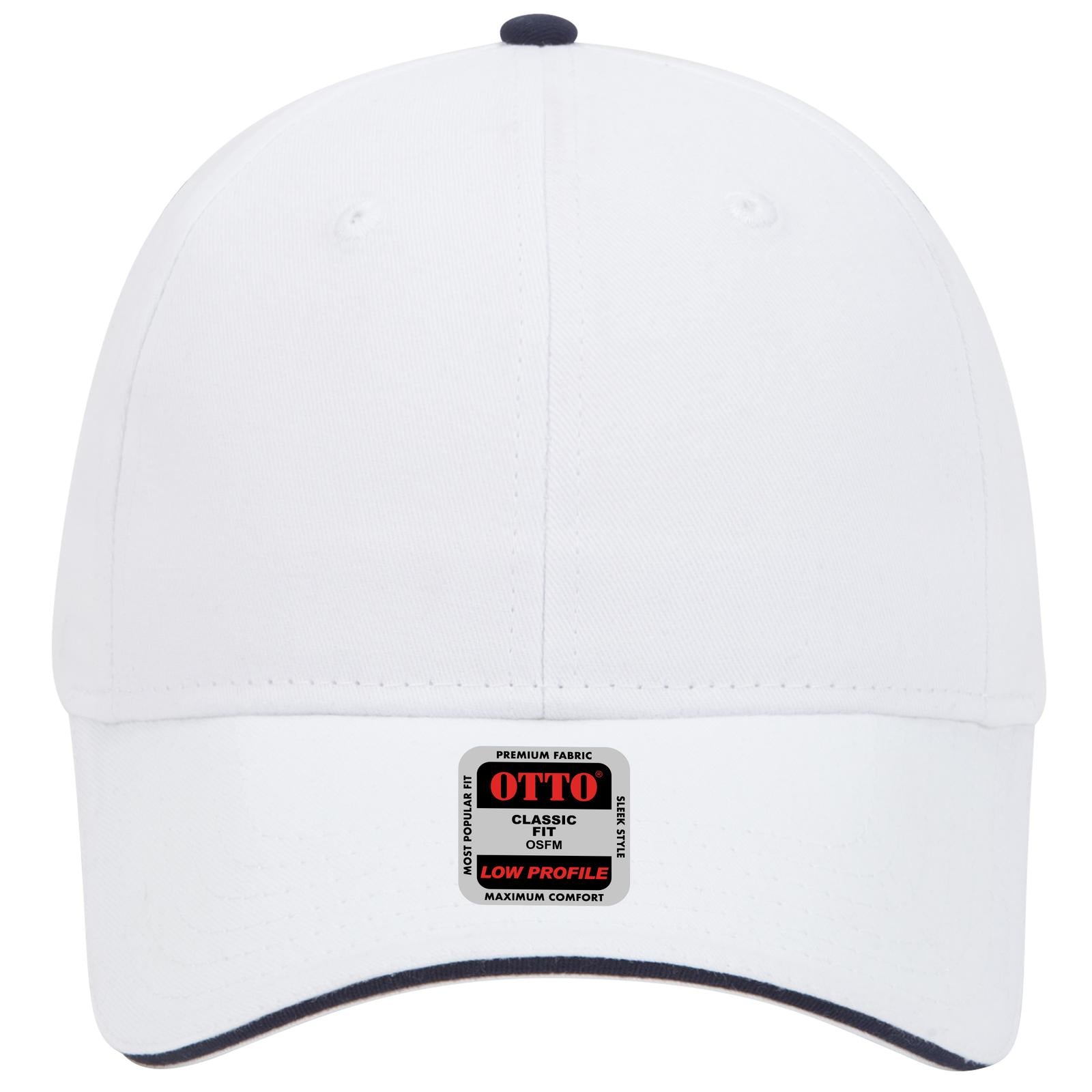 Right View of 161604 - Wht/Wht/Nvy OTTO CAP 6 Panel Low Profile Baseball Cap