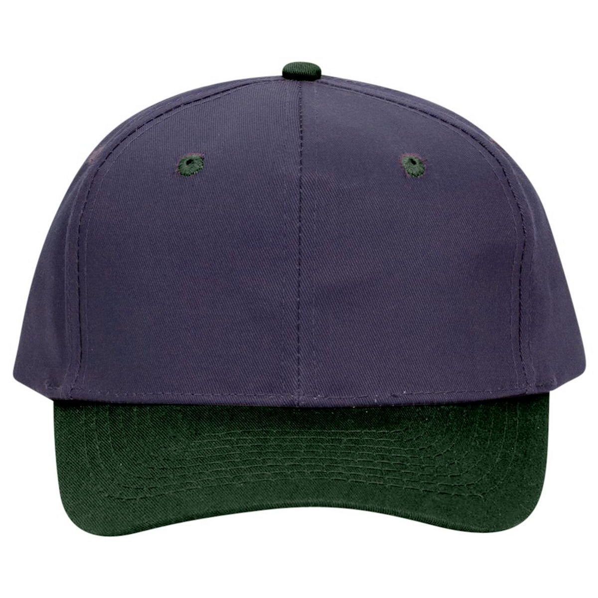 Front View of 1704 - Dk.Grn/Nvy OTTO CAP 6 Panel Mid Profile Baseball Cap
