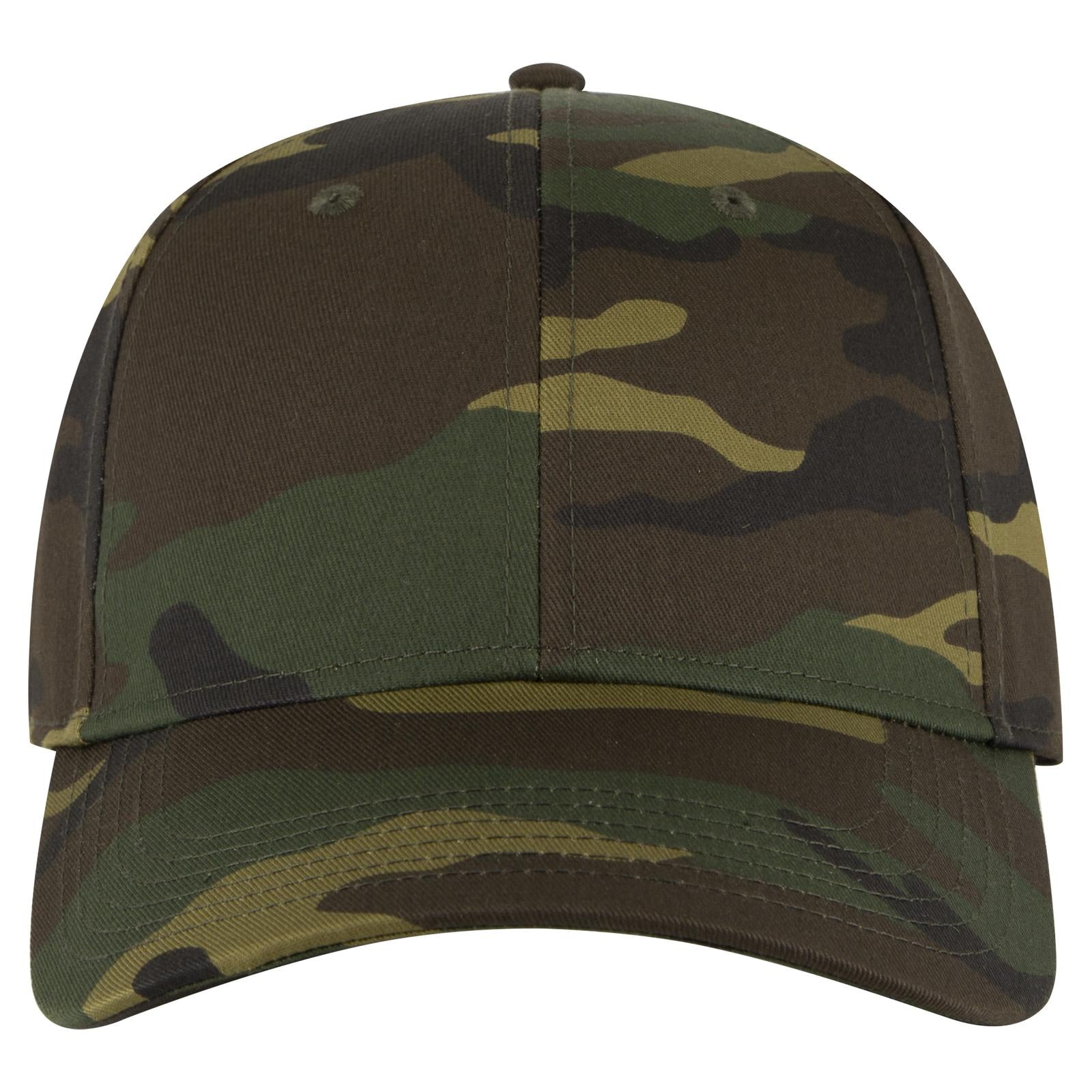 Front View of 1707 - Dk.Grn/Brn OTTO CAP Camouflage 6 Panel Low Profile Baseball Cap