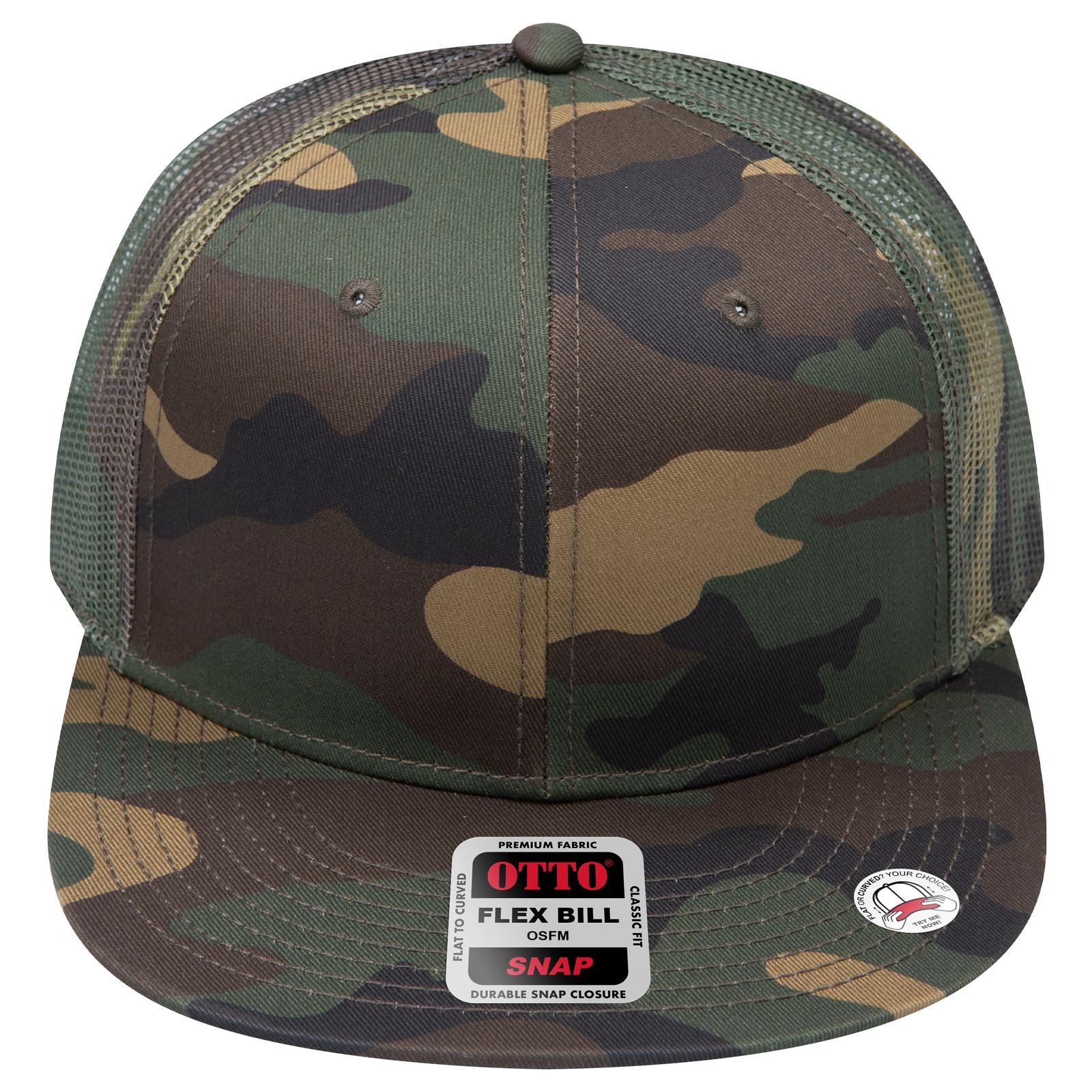 Right View of 1707 - Dk.Grn/Brn OTTO CAP "OTTO SNAP" 6 Panel Pro Style Mesh Back Trucker Snapback Hat