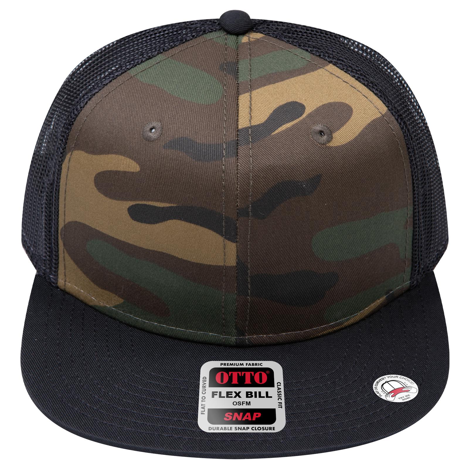 Right View of 170703B - Dk.Grn/Brn/Blk OTTO CAP "OTTO SNAP" 6 Panel Pro Style Mesh Back Trucker Snapback Hat