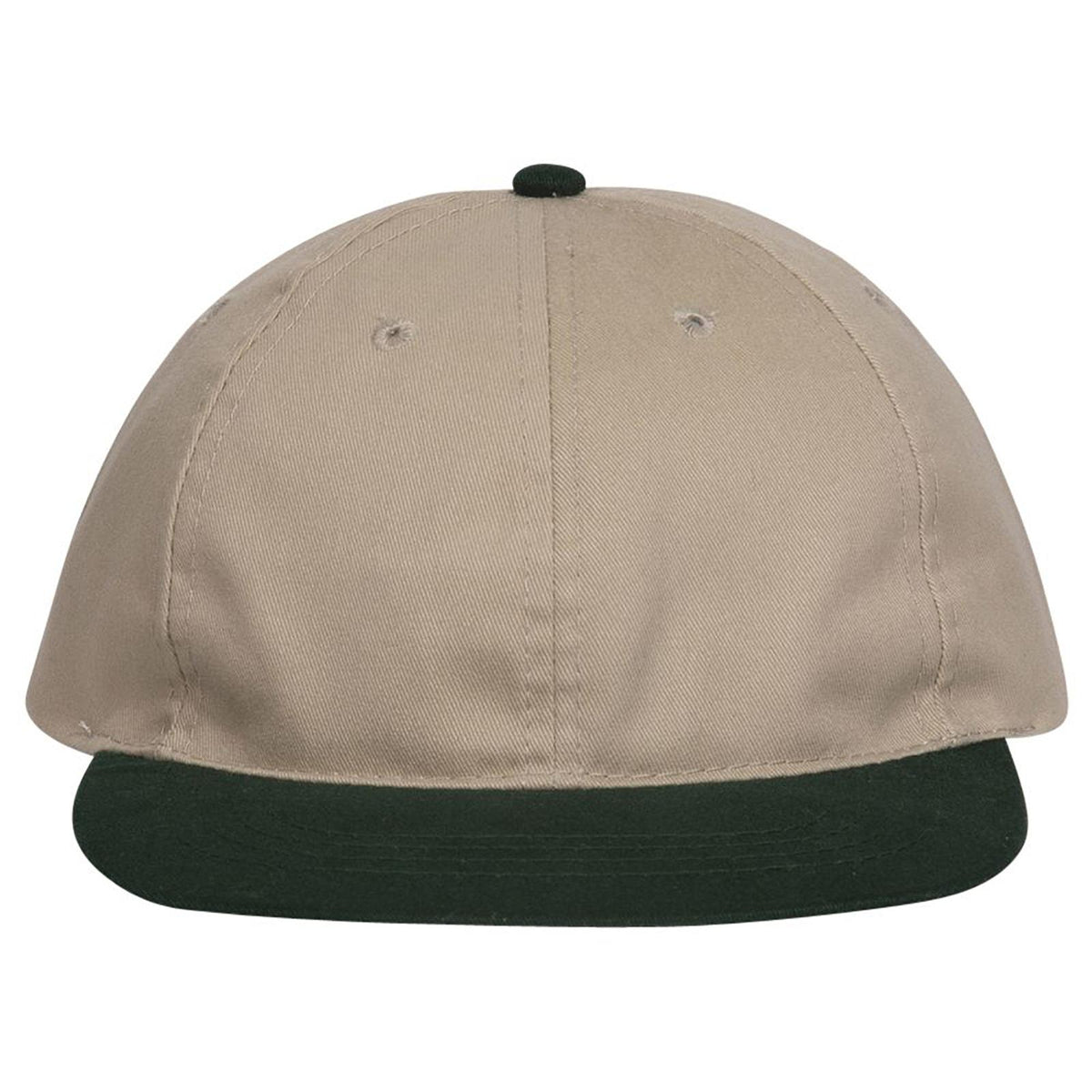 Front View of 1732 - Dk.Grn/Kha OTTO CAP 6 Panel Low Profile Baseball Cap