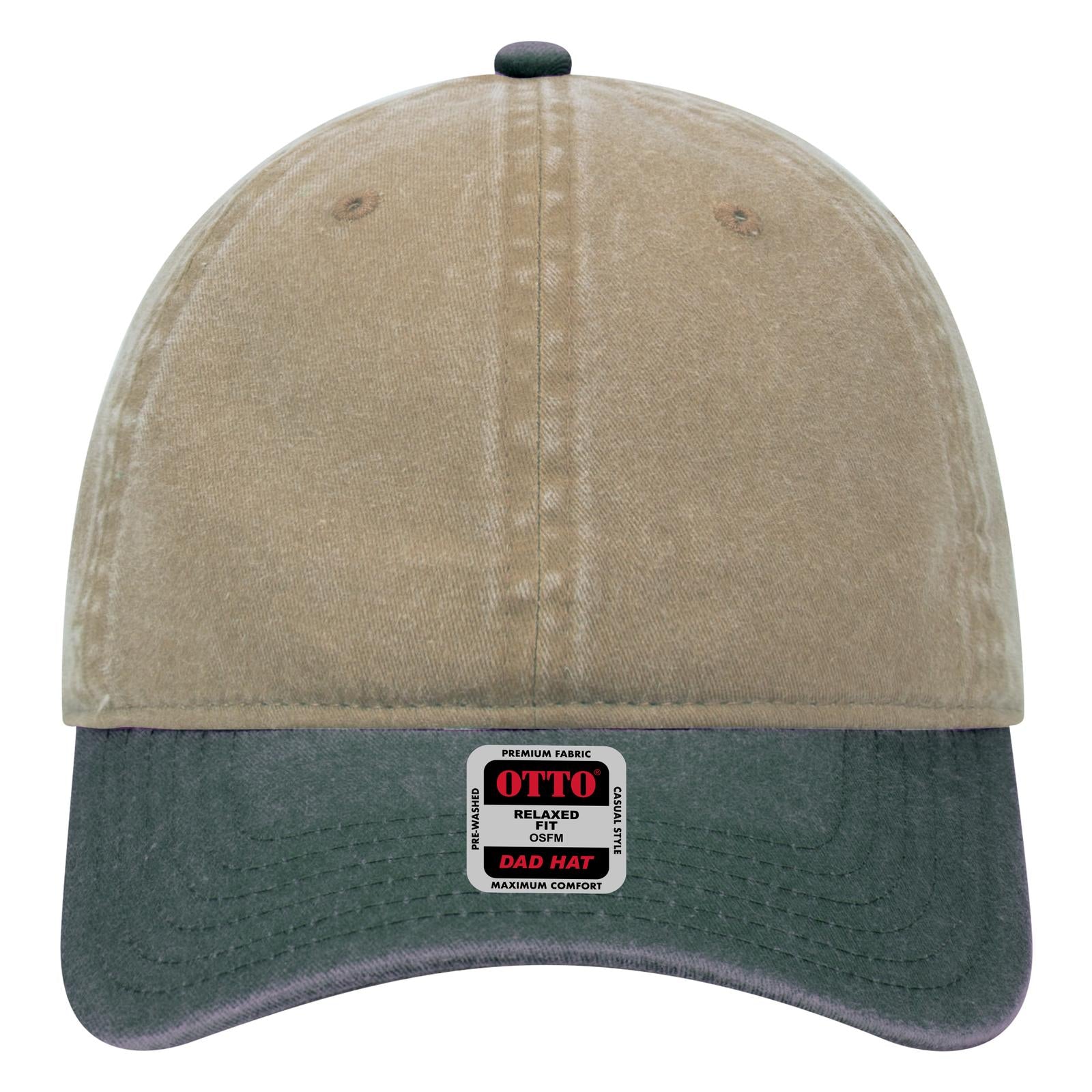 Right View of 1732 - Dk.Grn/Kha OTTO CAP 6 Panel Low Profile Dad Hat