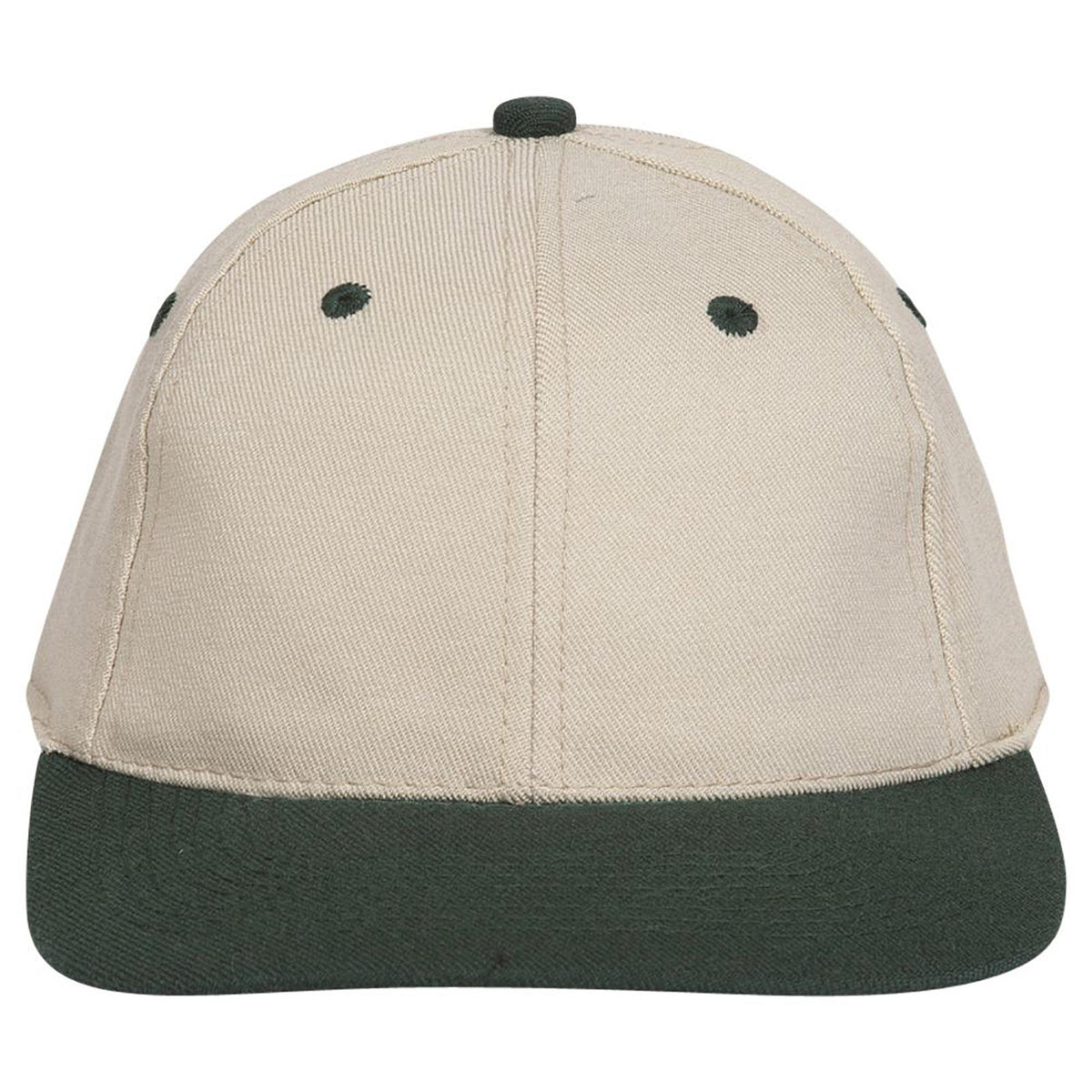 Front View of 1732 - Dk.Grn/Kha OTTO CAP "OTTO FLEX" Fitted 6 Panel Low Profile Baseball Cap
