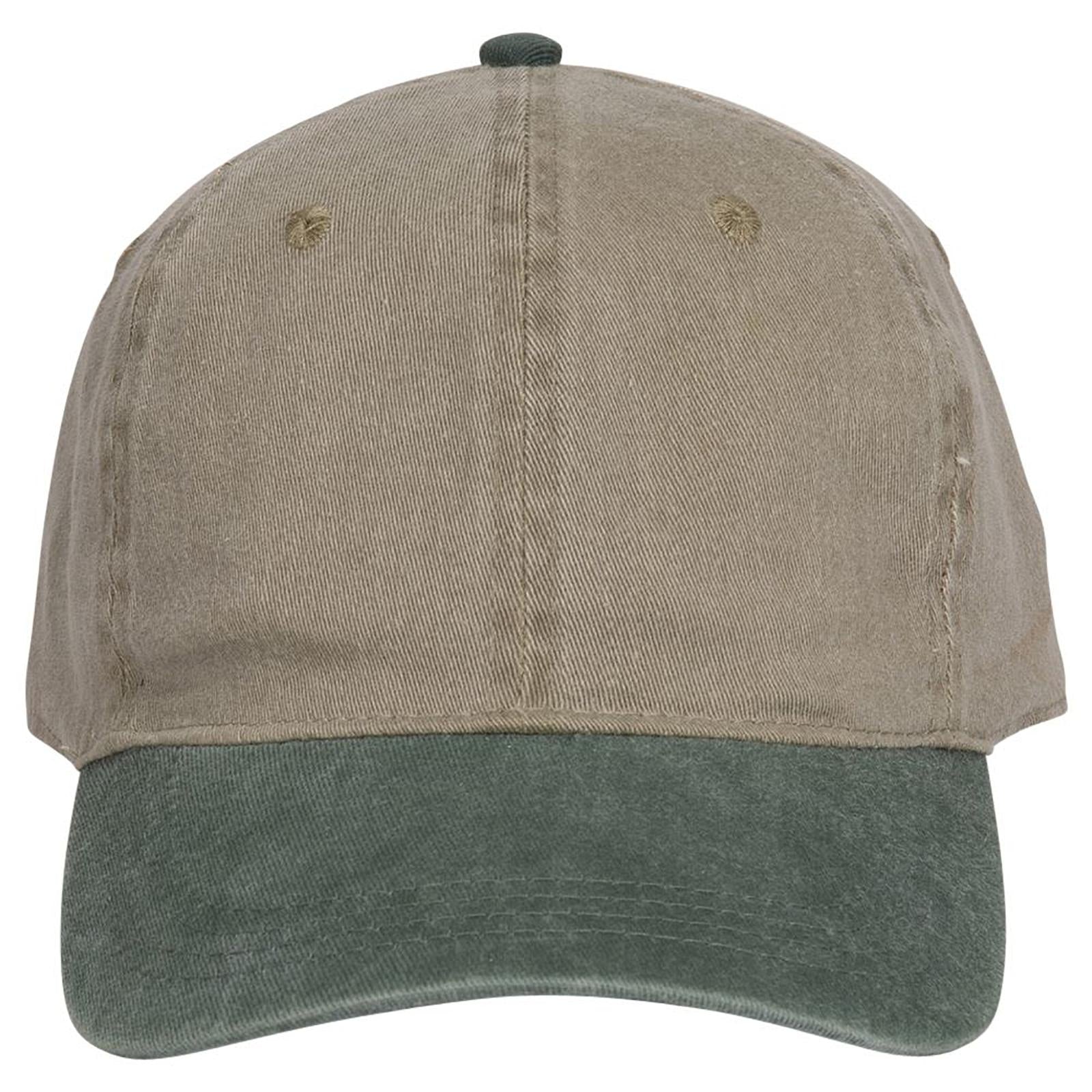 Front View of 1732 - Dk.Grn/Kha OTTO CAP "OTTO FLEX" Fitted 6 Panel Low Profile Dad Hat