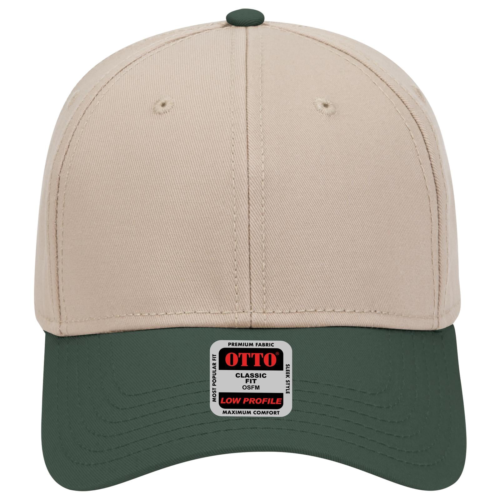 Right View of 173232 - Dk.Grn/Kha/Kha OTTO CAP 6 Panel Low Profile Baseball Cap