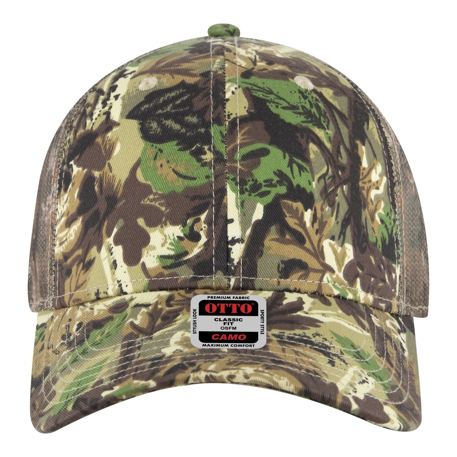 Right View of 180705 - Lt.Lod/Brn/Kly OTTO CAP Camouflage 6 Panel Low Profile Mesh Back Trucker Hat