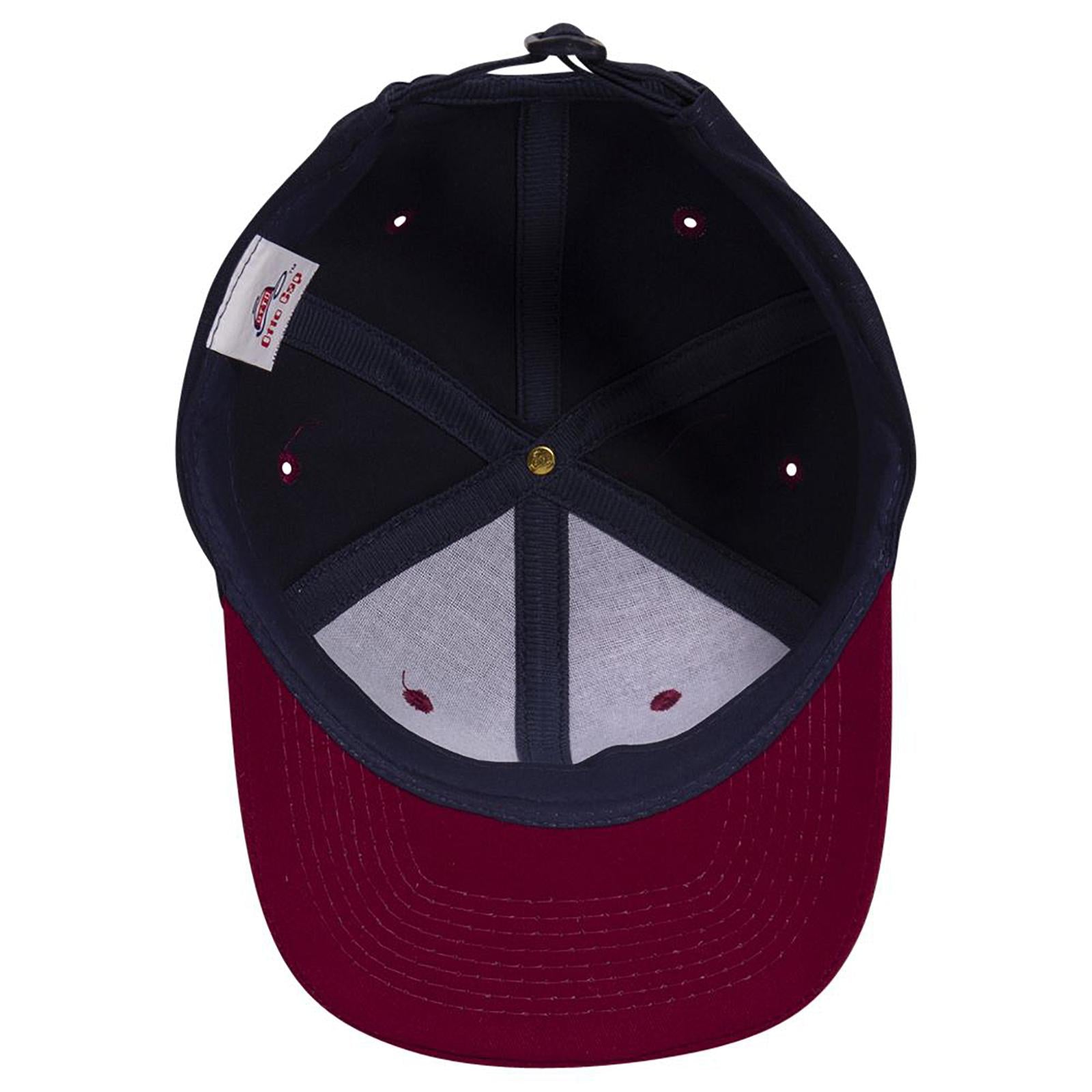Front View of 1904 - Burg. Marn/Nvy OTTO CAP 6 Panel Mid Profile Baseball Cap
