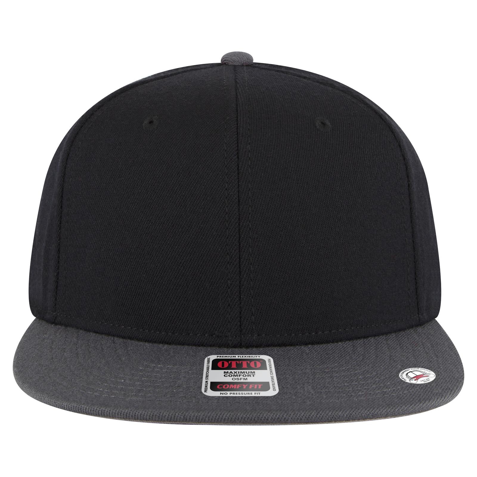 Right View of 250303 - Ch. Gry/Blk/Blk OTTO CAP "OTTO COMFY FIT" 6 Panel Pro Style Snapback Hat