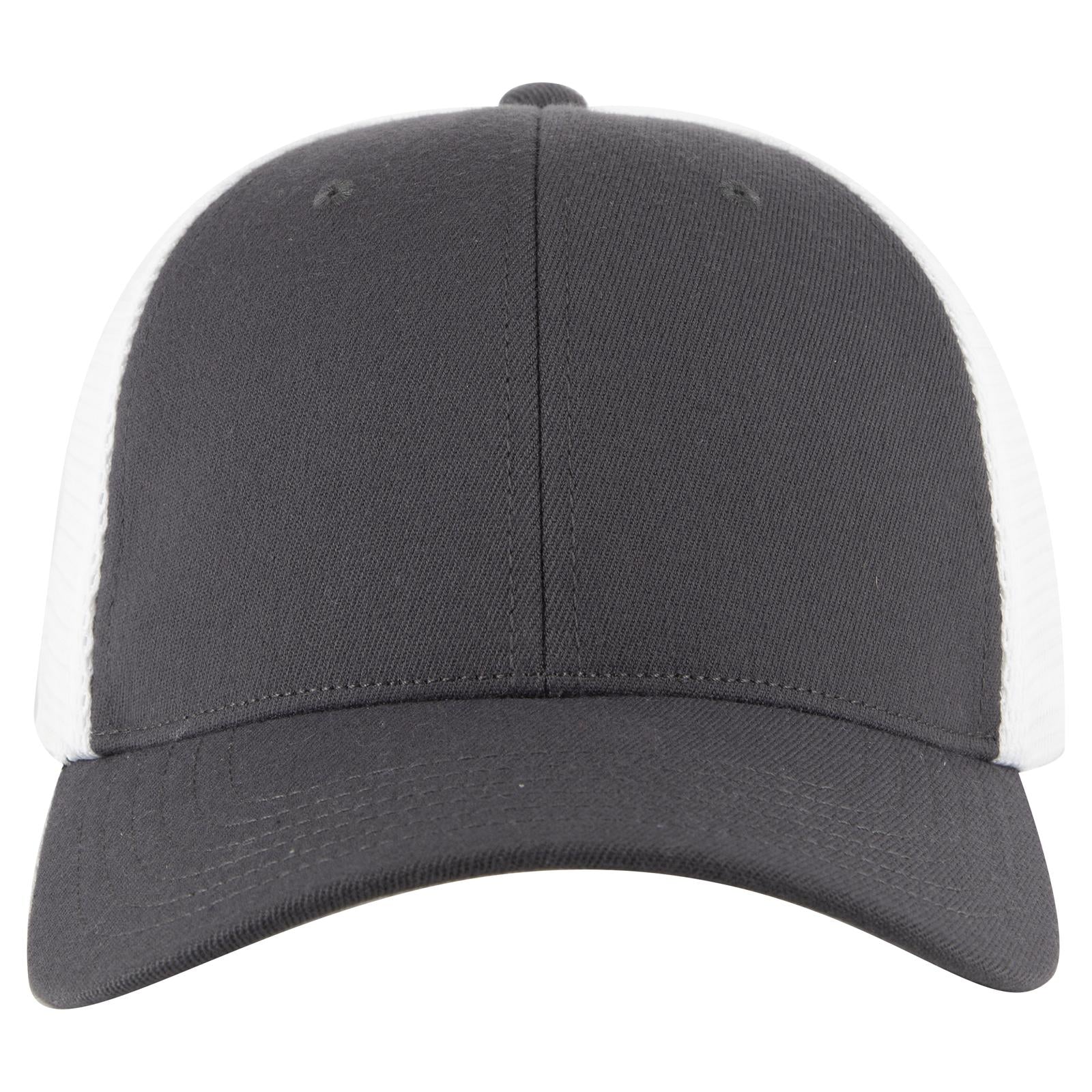 Right View of 2516 - Ch.Gry/Wht OTTO CAP "OTTO FLEX" Fitted 6 Panel Low Profile Mesh Back Trucker Hat