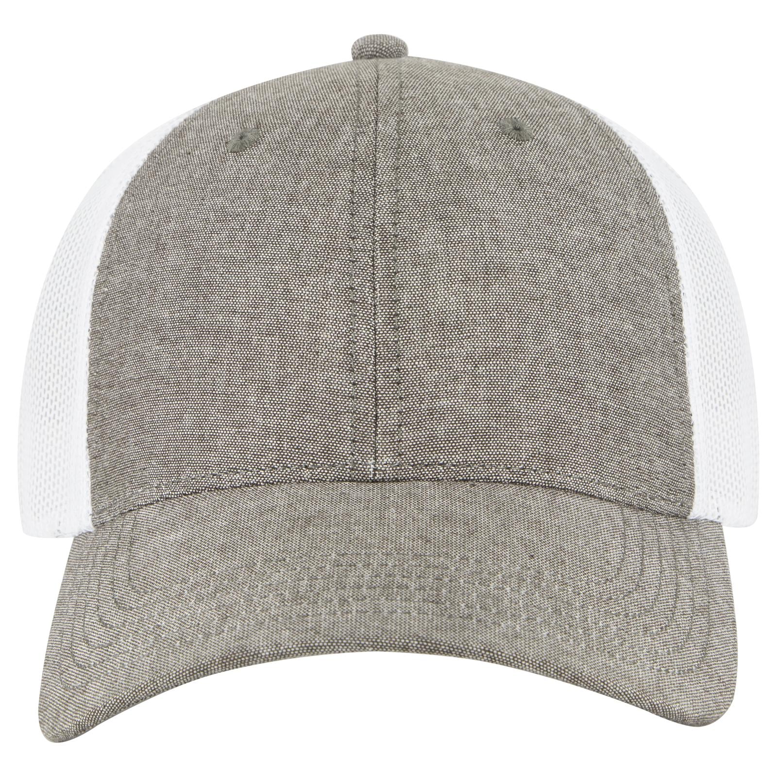 Right View of 2516X - Ch.Gry/Wht OTTO CAP 6 Panel Low Profile Mesh Back Trucker Hat