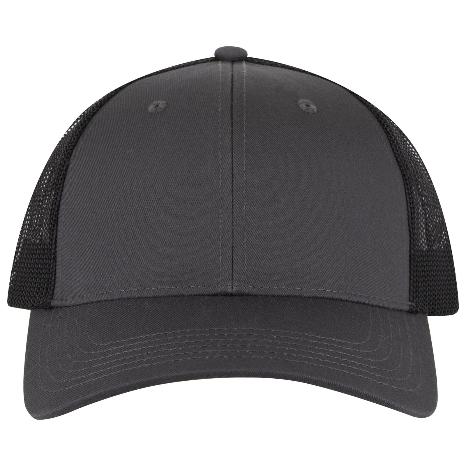 Right View of 252503 - Ch.Gry/Ch.Gry/Blk OTTO CAP 6 Panel Low Profile Mesh Back Trucker Hat