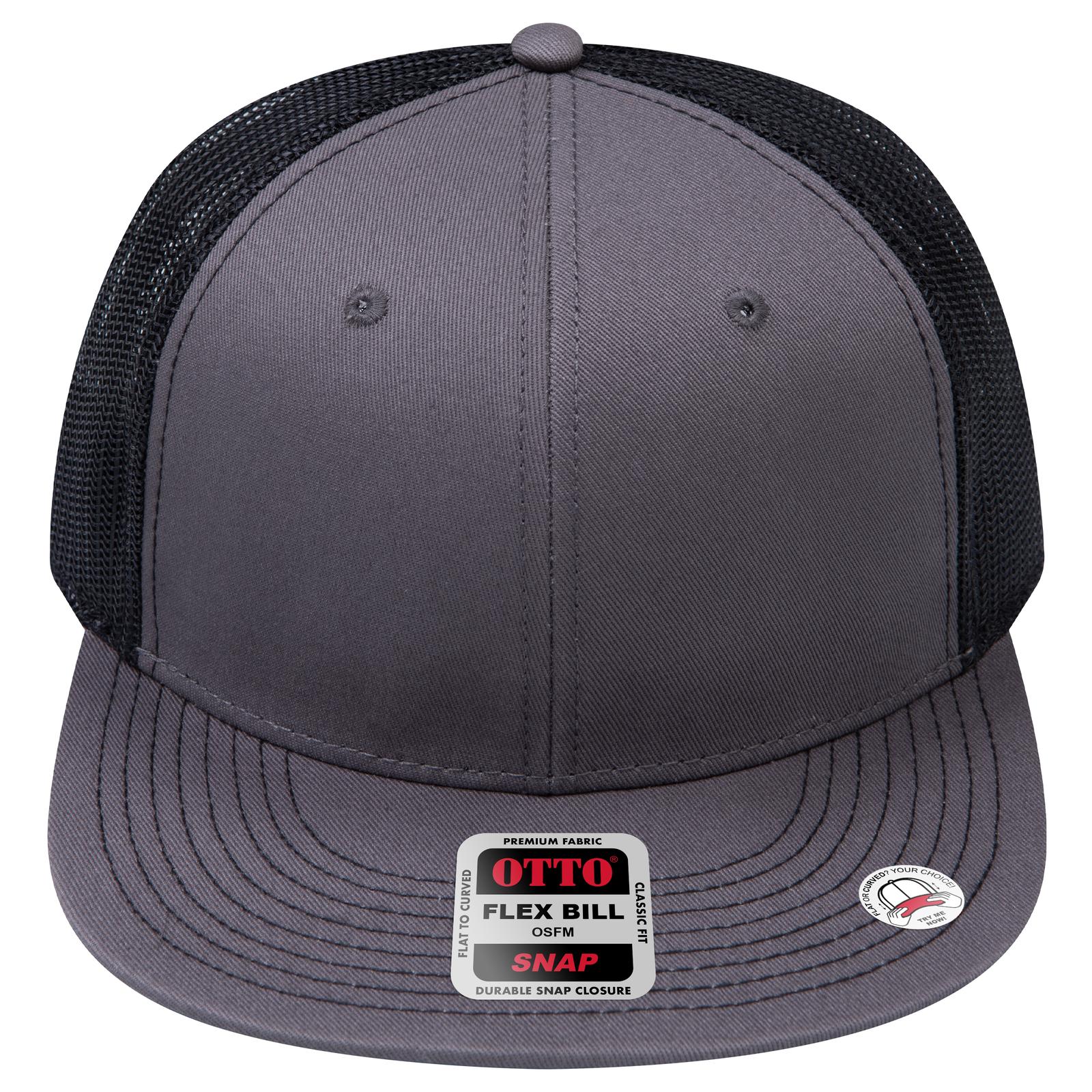 Right View of 252503B - Ch.Gry/Ch.Gry/Blk OTTO CAP "OTTO SNAP" 6 Panel Pro Style Mesh Back Trucker Snapback Hat