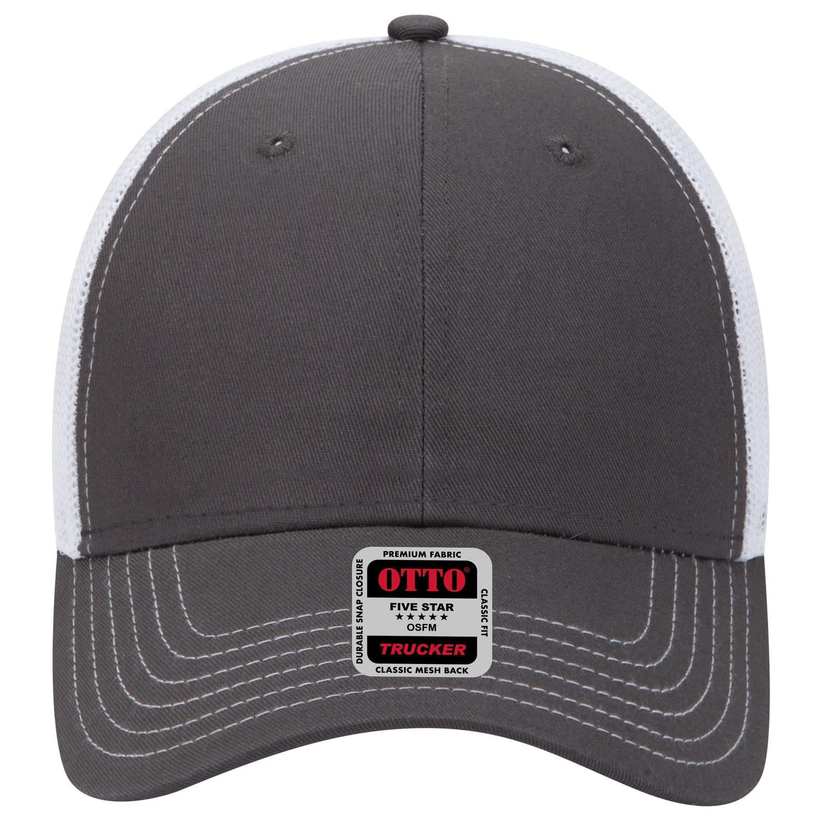 Right View of 252516 - Ch.Gry/Ch.Gry/Wht OTTO CAP 6 Panel Low Profile Mesh Back Trucker Hat