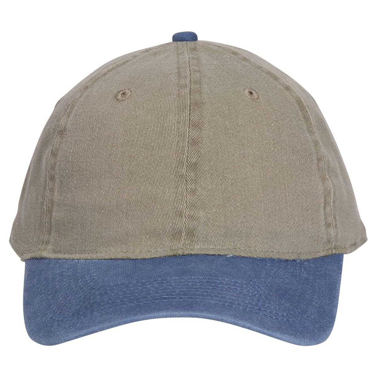 Front View of 3032 - Sk.Blu/Kha OTTO CAP "OTTO FLEX" Fitted 6 Panel Low Profile Dad Hat
