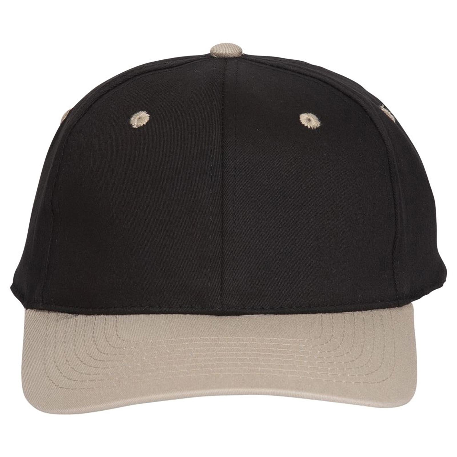 Right View of 3203 - Kha/Blk OTTO CAP "OTTO FLEX" Fitted 6 Panel Low Profile Baseball Cap