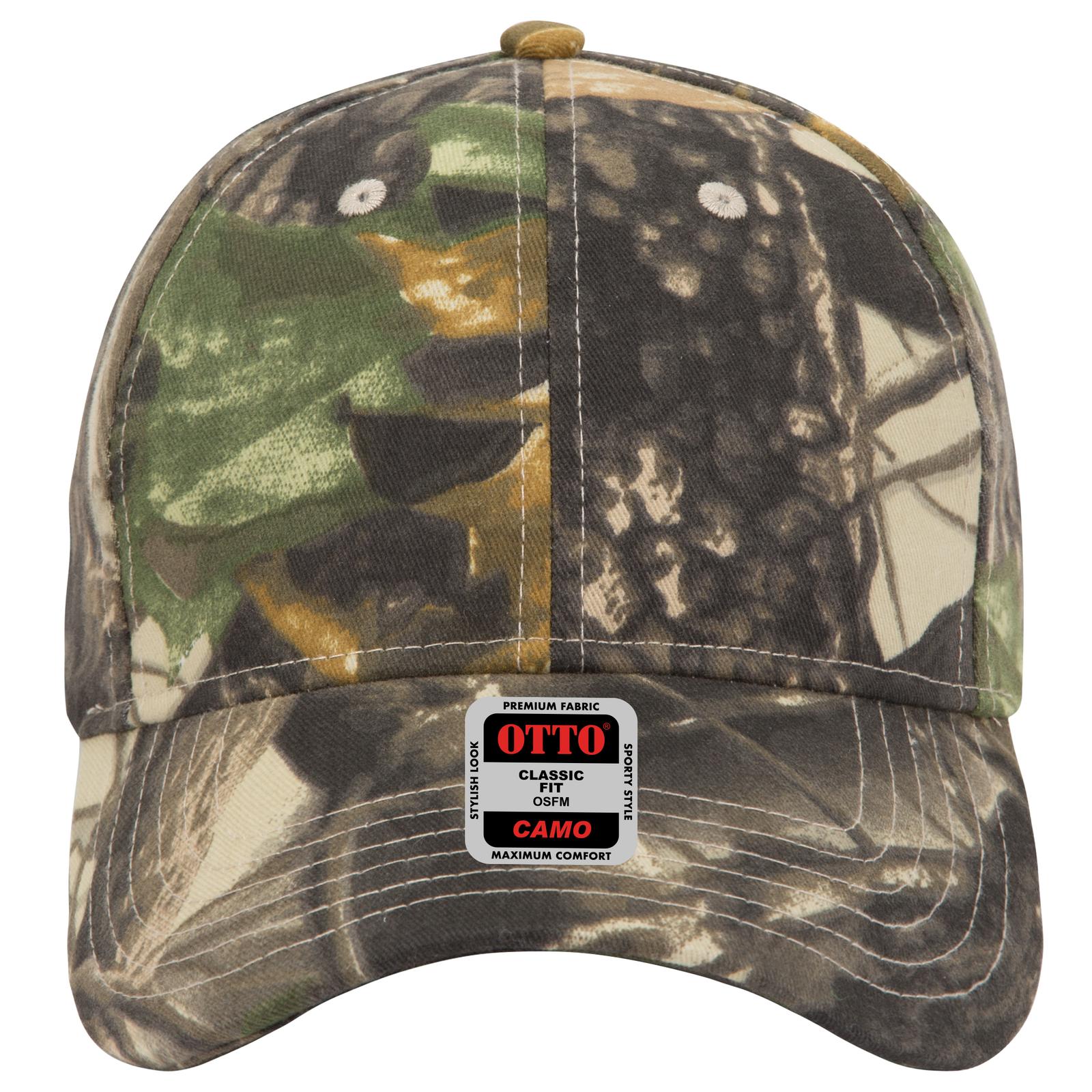 Front View of 320317 - Kha/Blk/Dk.Grn OTTO CAP Camouflage 6 Panel Low Profile Baseball Cap